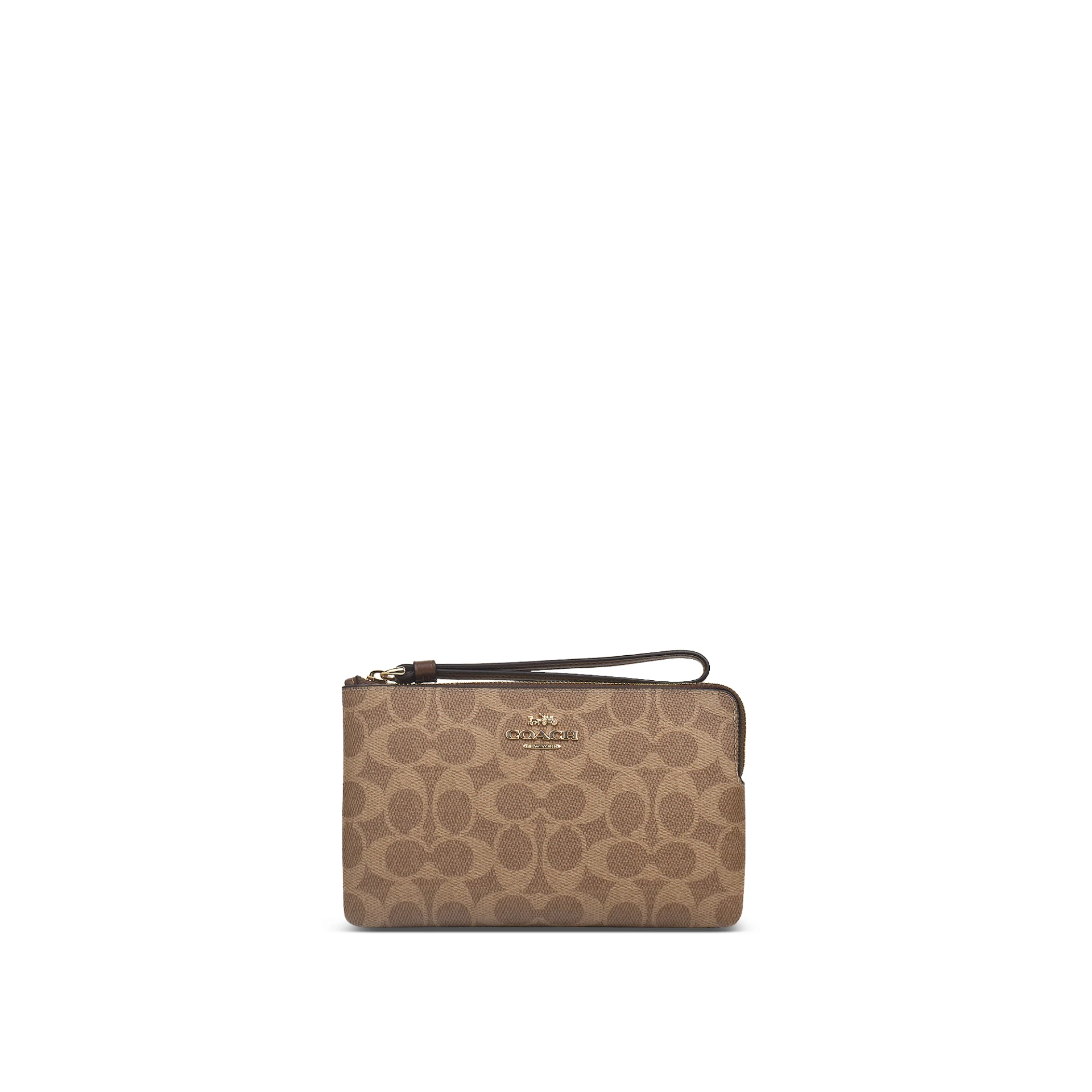 COACH Large Corner Zip Wristlet In Signature Canvas
