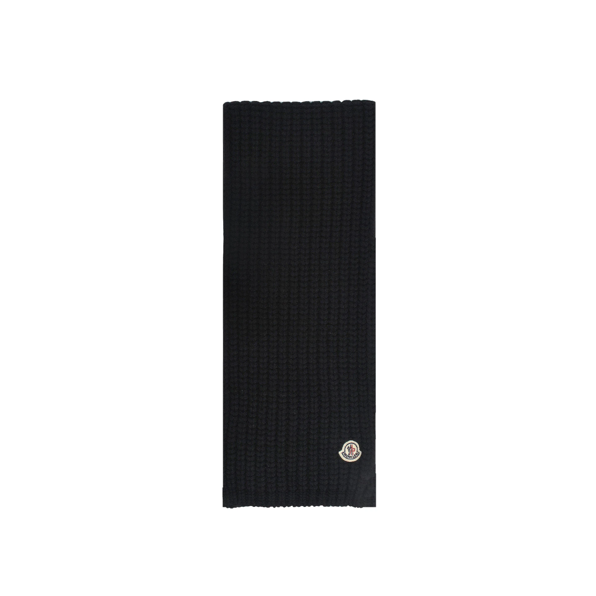 MONCLER Logo Patch Rib Scarf Wool And Cashmere