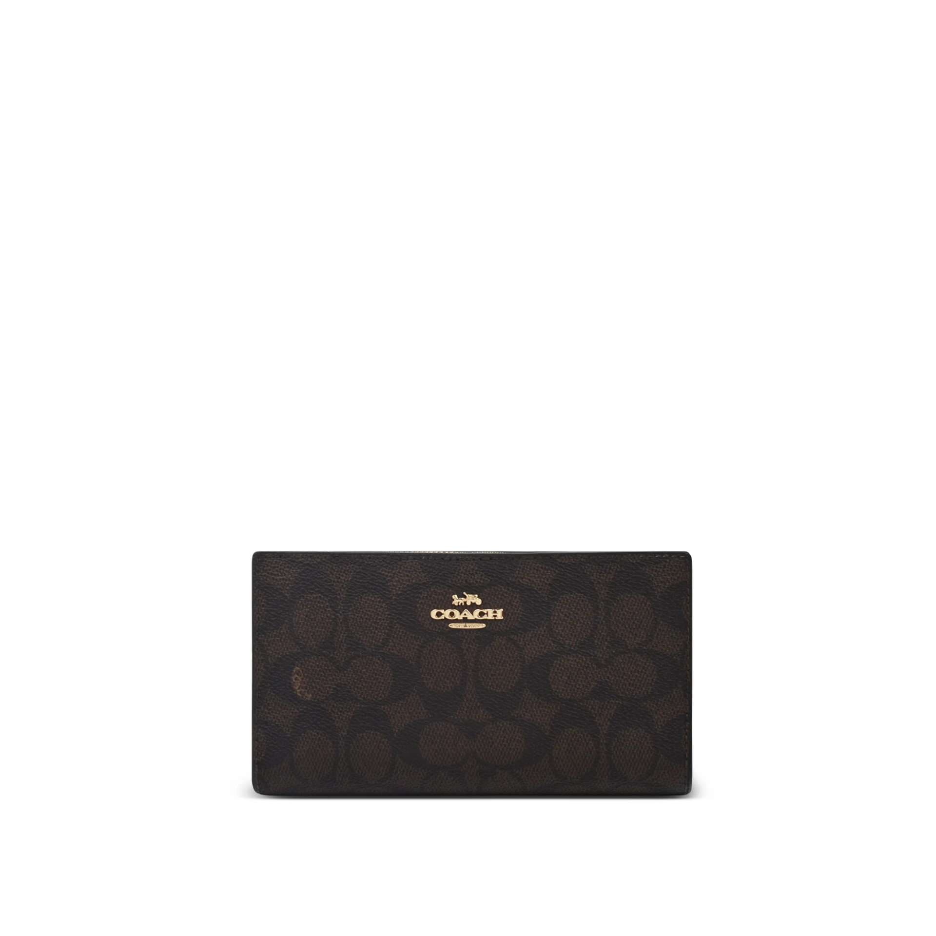 COACH Slim Zip Wallet In Signature Canvas