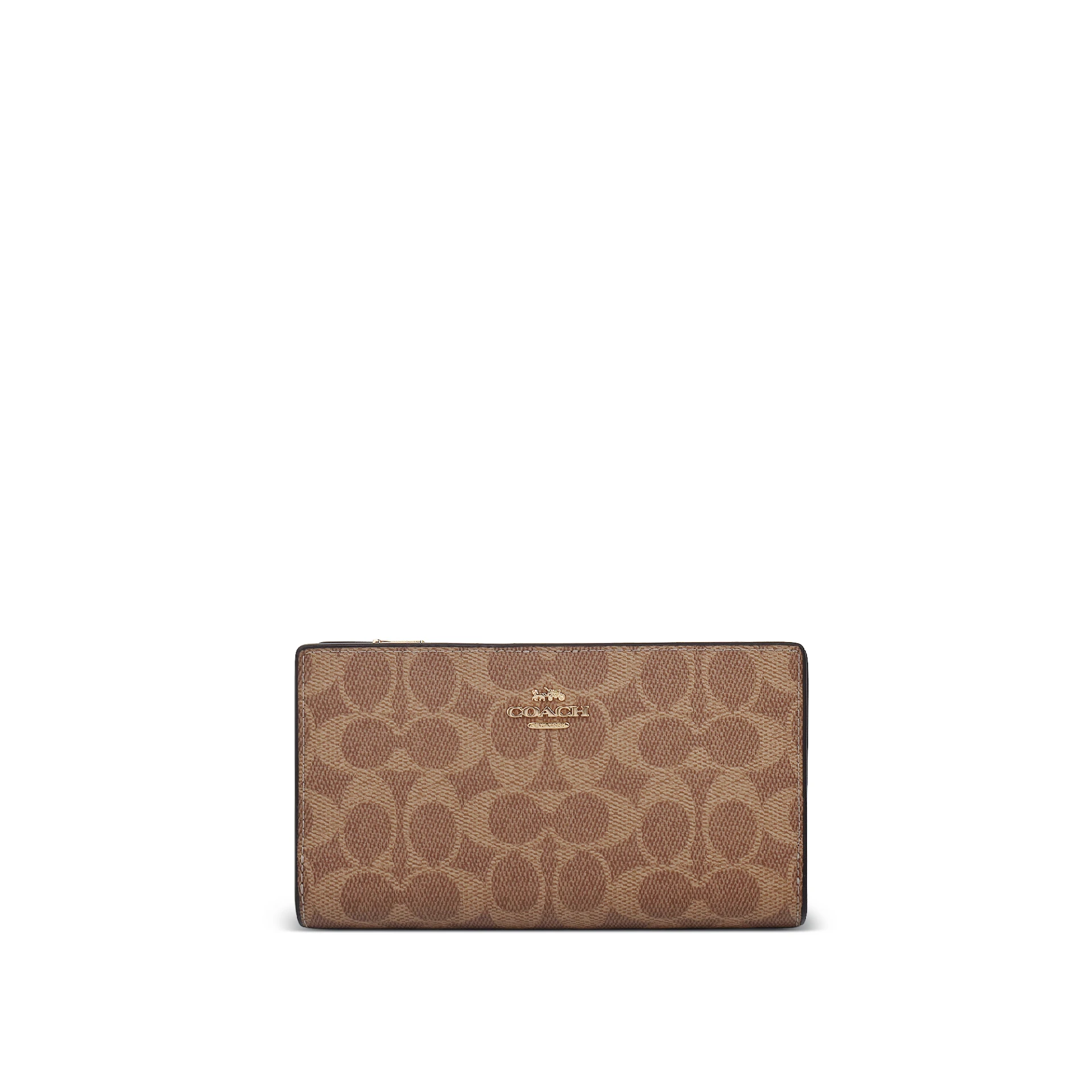 COACH Slim Zip Wallet In Signature Canvas