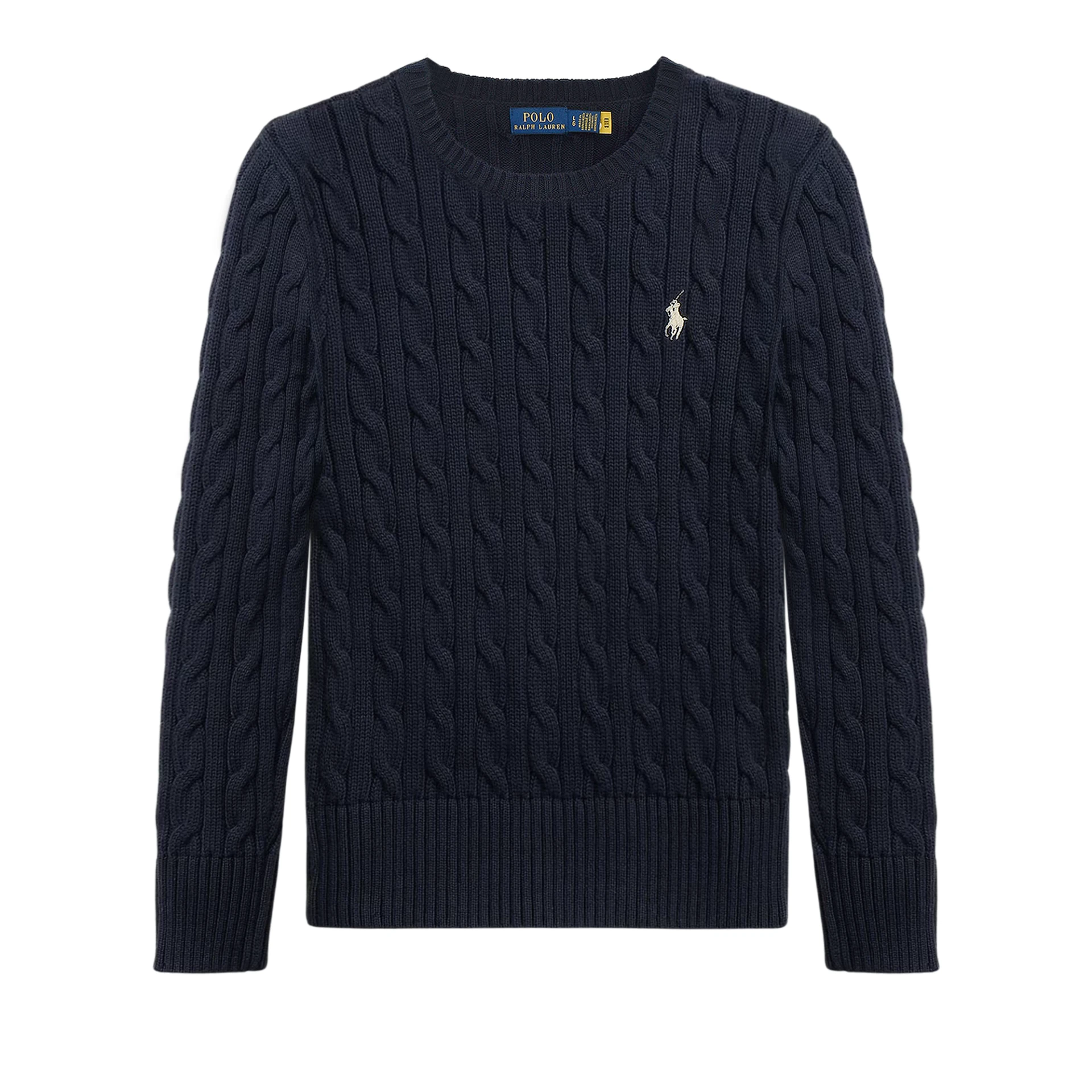 POLO RALPH LAUREN Cable Knit Crewneck Sweater Cotton