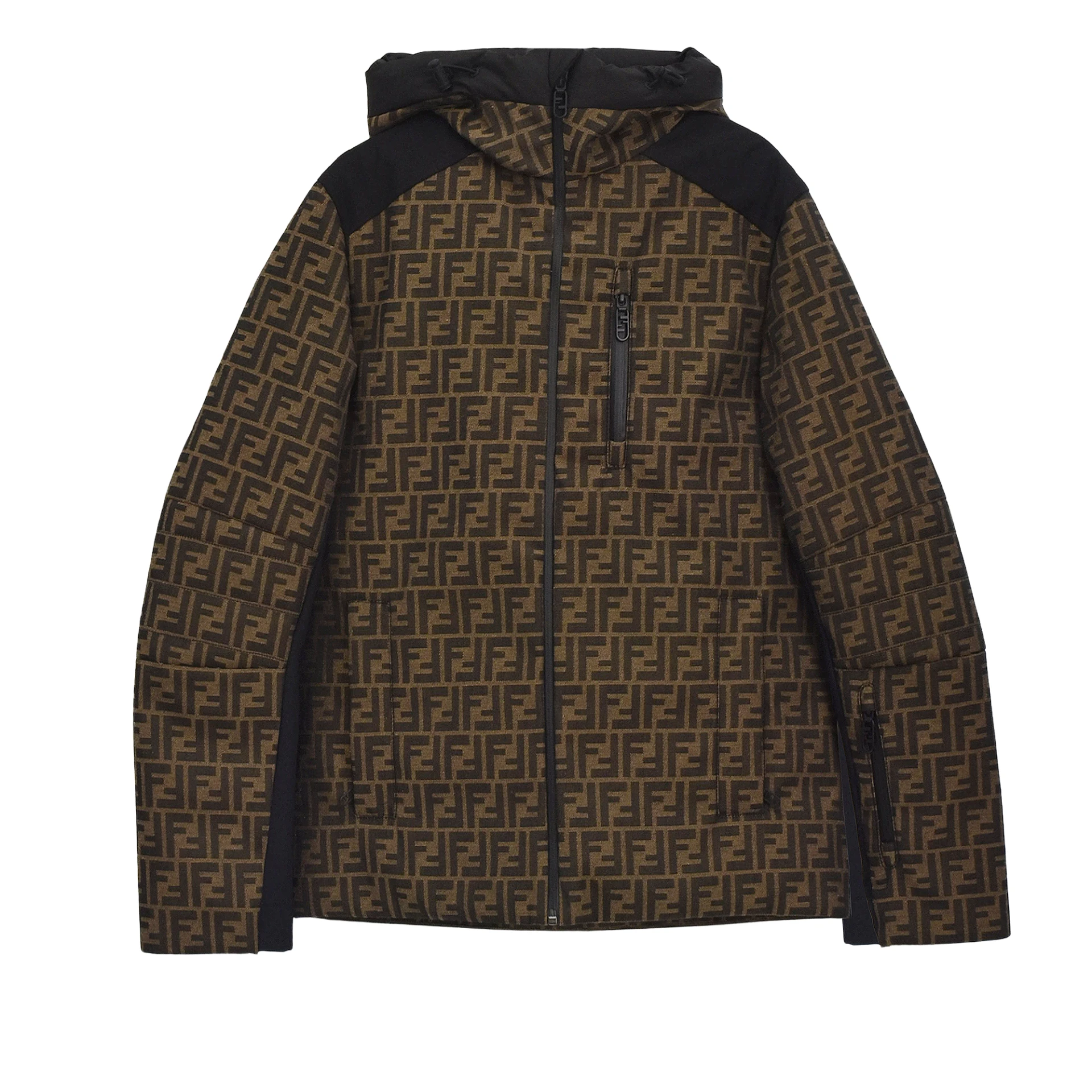 FENDI All Over FF Zip Up Hooded Jacket
