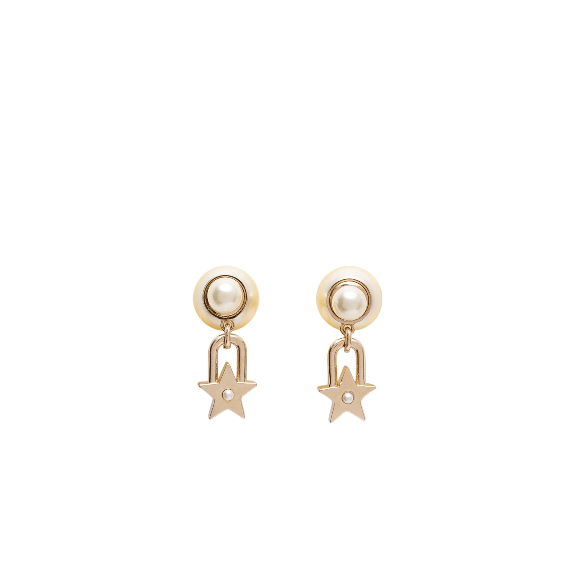 CHRISTIAN DIOR Tribales Earrings White Resin Pearls