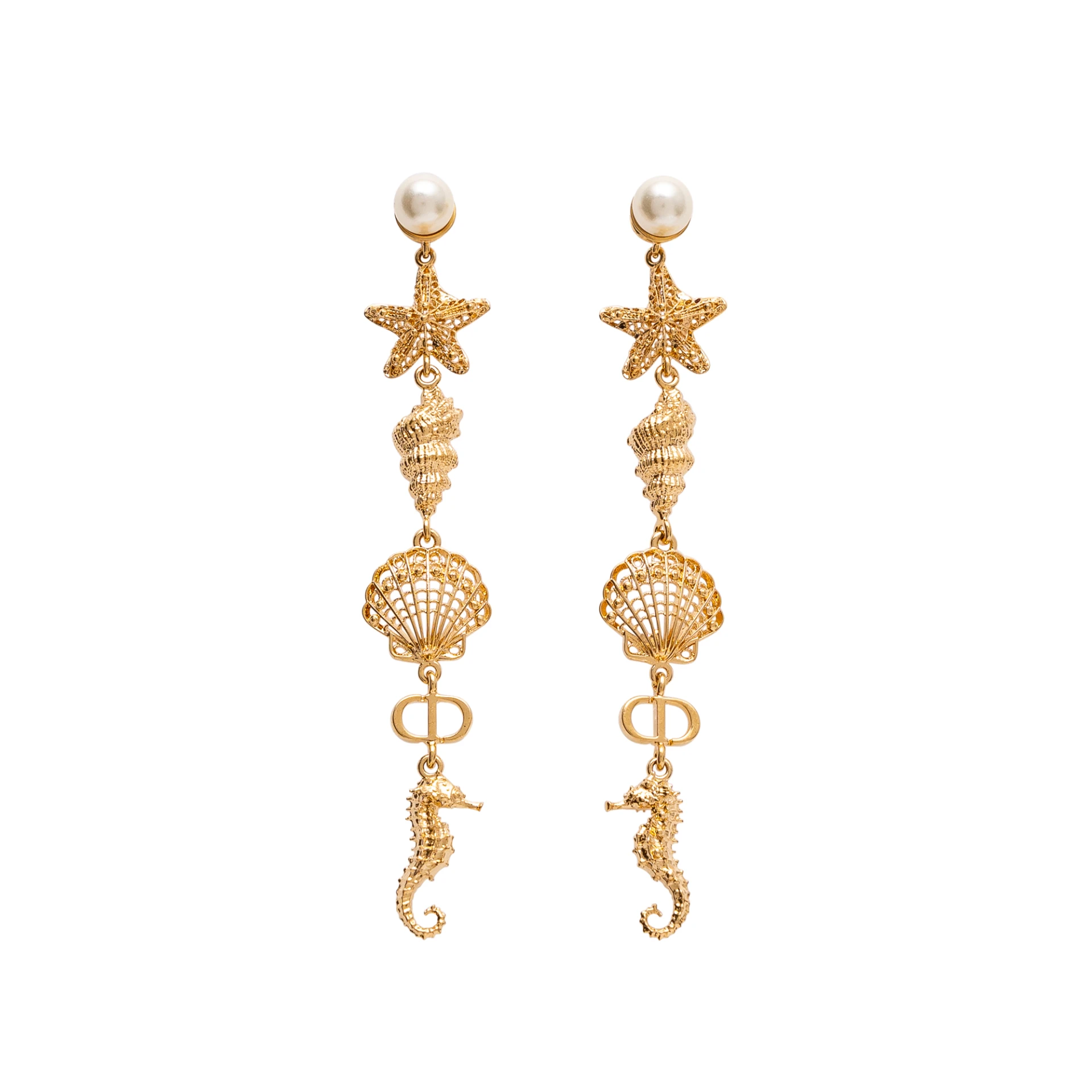 CHRISTIAN DIOR Dioriviera Dior Cabinet D'Ete Earrings White Pearls