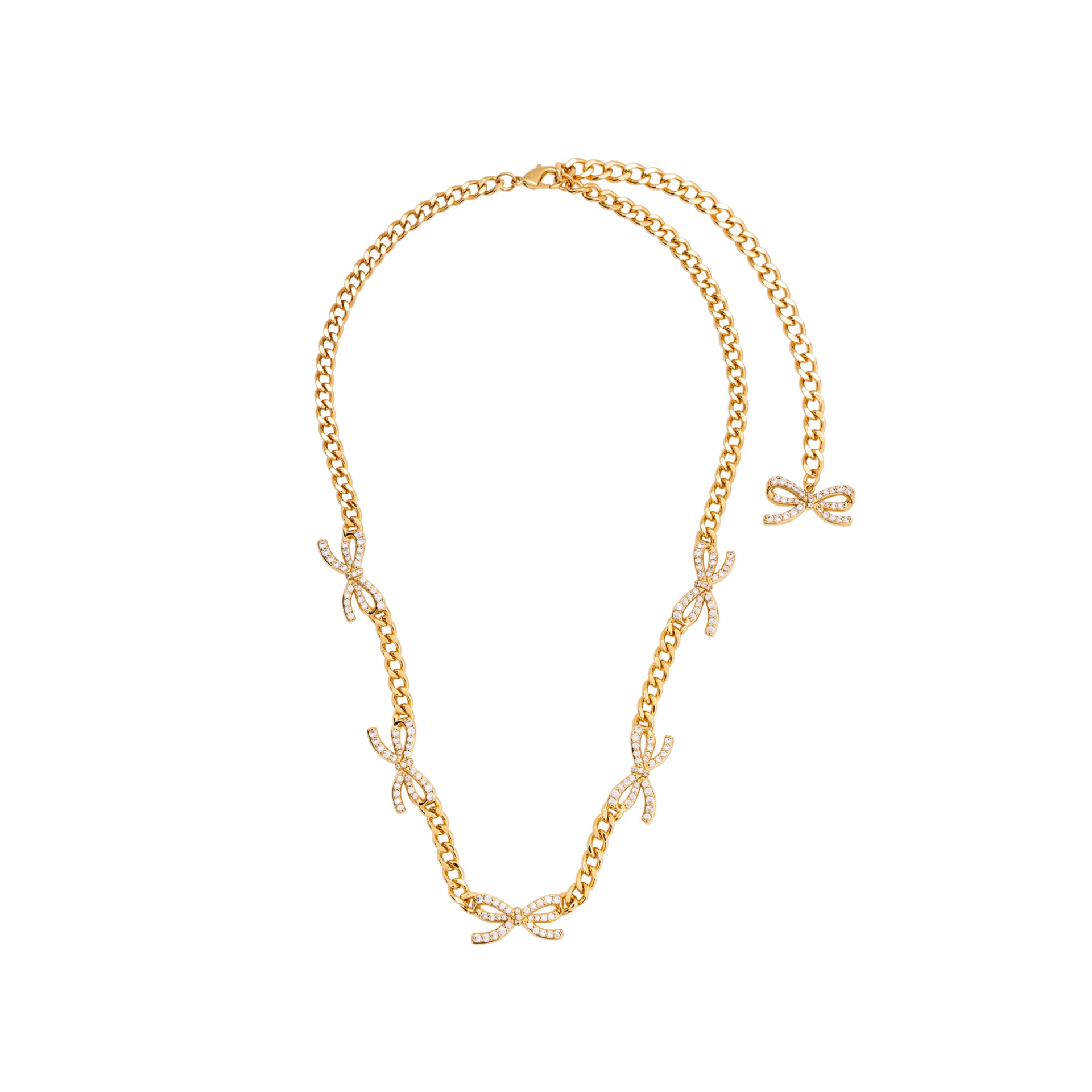 SELF-PORTRAIT Crystal Bow Necklace