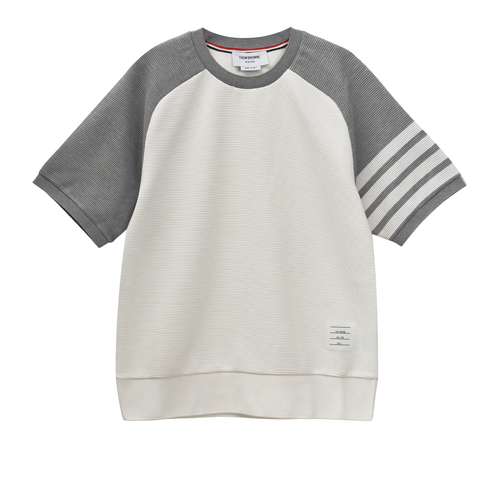 THOM BROWNE Saddle Short Sleeve 4-bar Sweatshirt