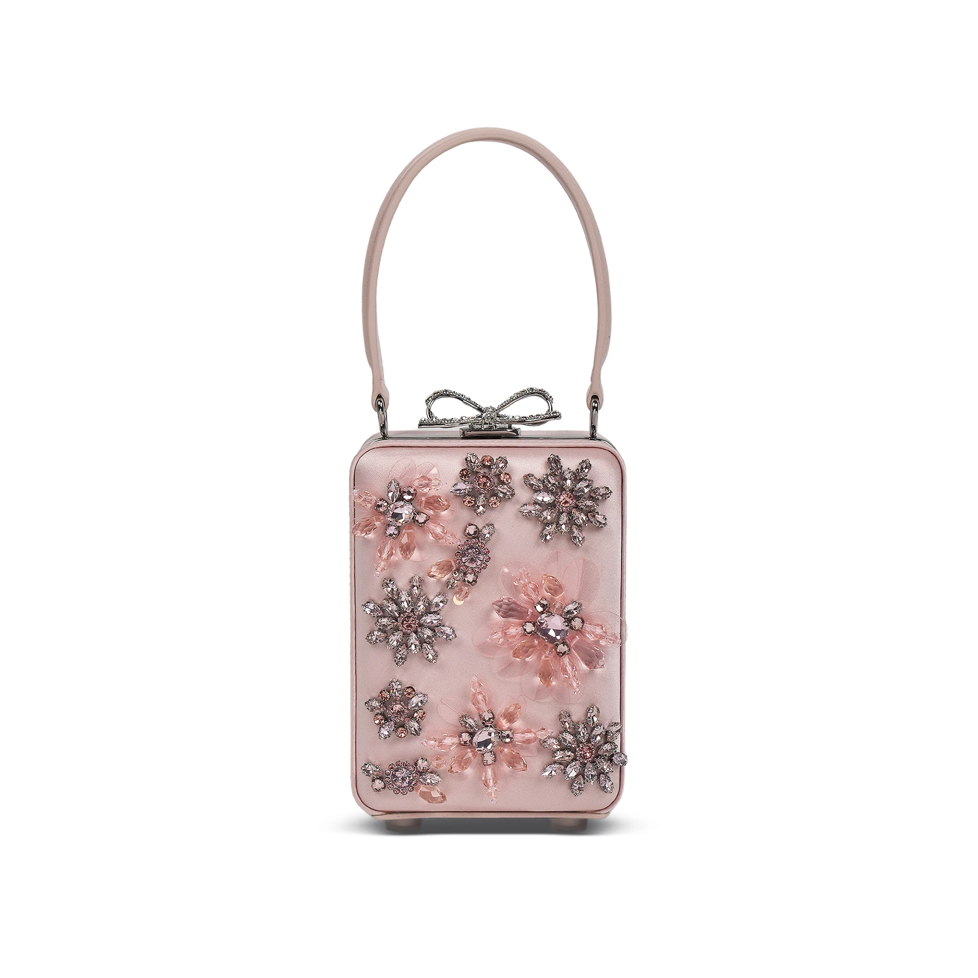 SELF-PORTRAIT Floral Beaded Micro Bag Satin