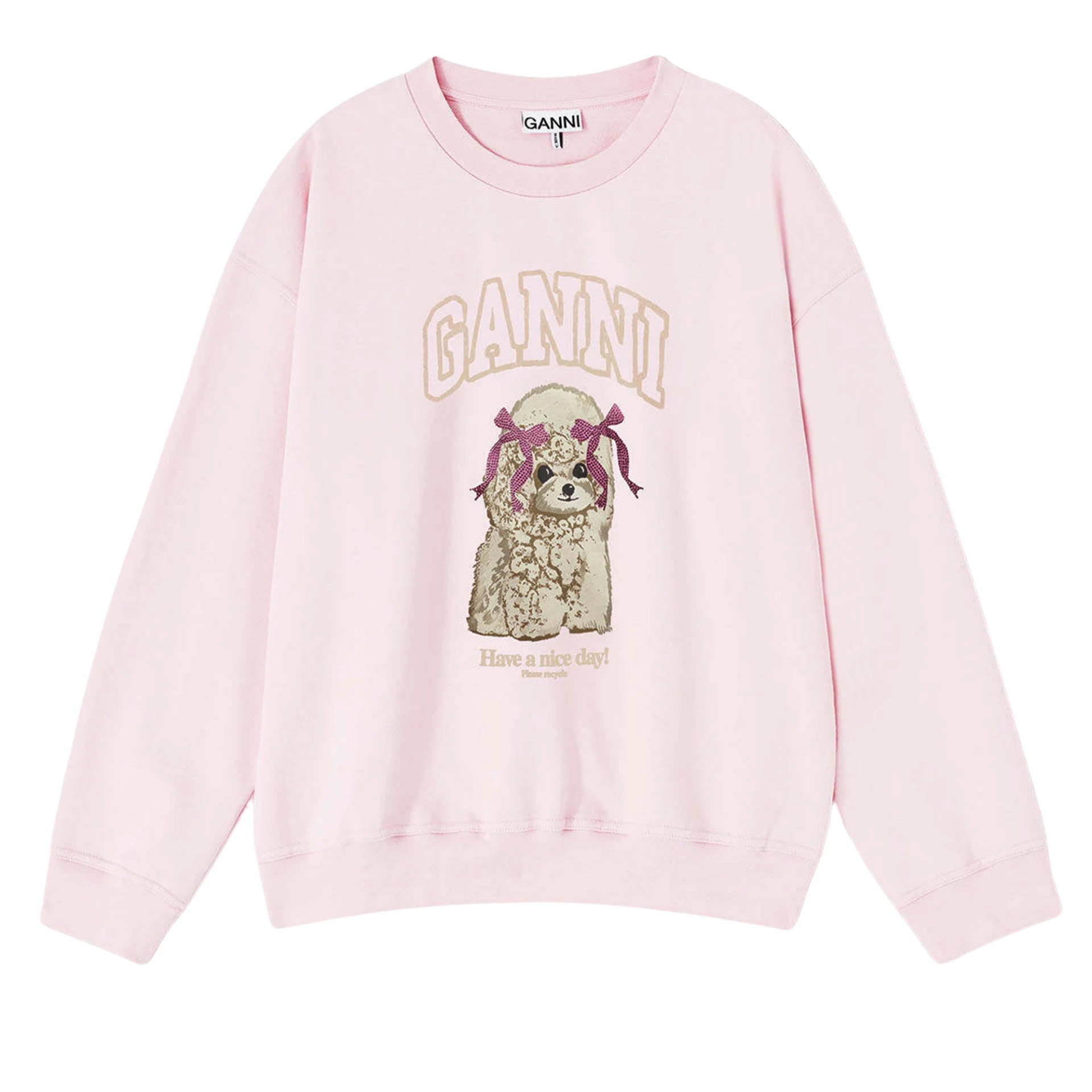 GANNI Poodle Logo Print Graphic Sweatshirt