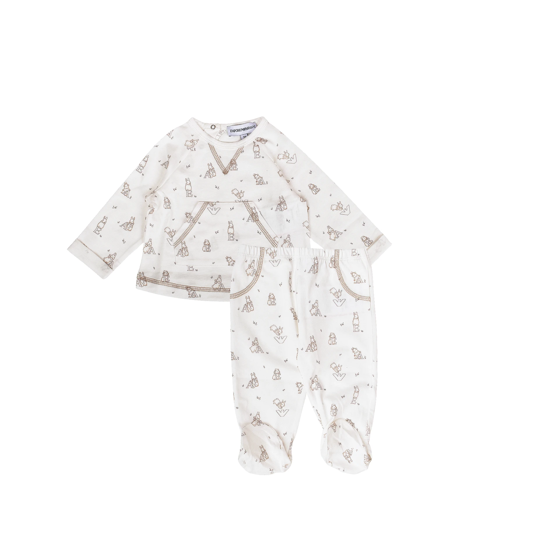 EMPORIO ARMANI Set Of Two All Over Logo Motif Baby Gift Set