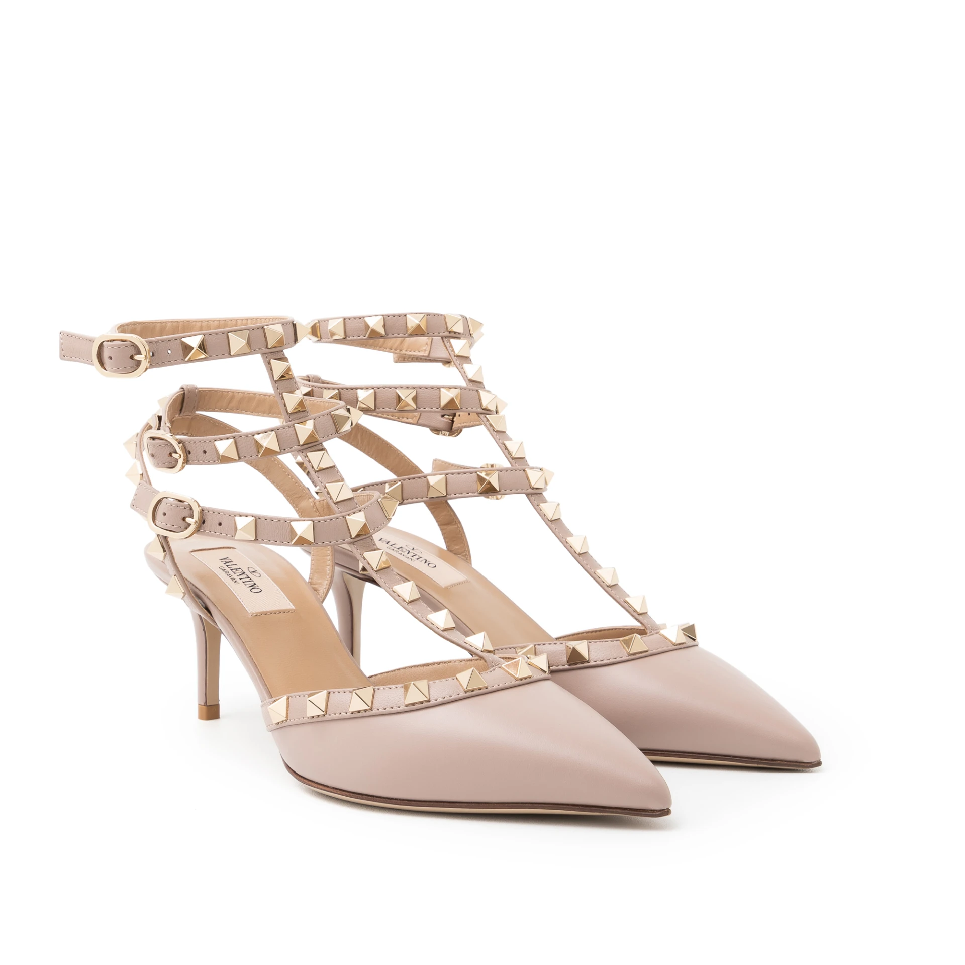 VALENTINO Rockstud Ankle Strap 65mm Calf Leather