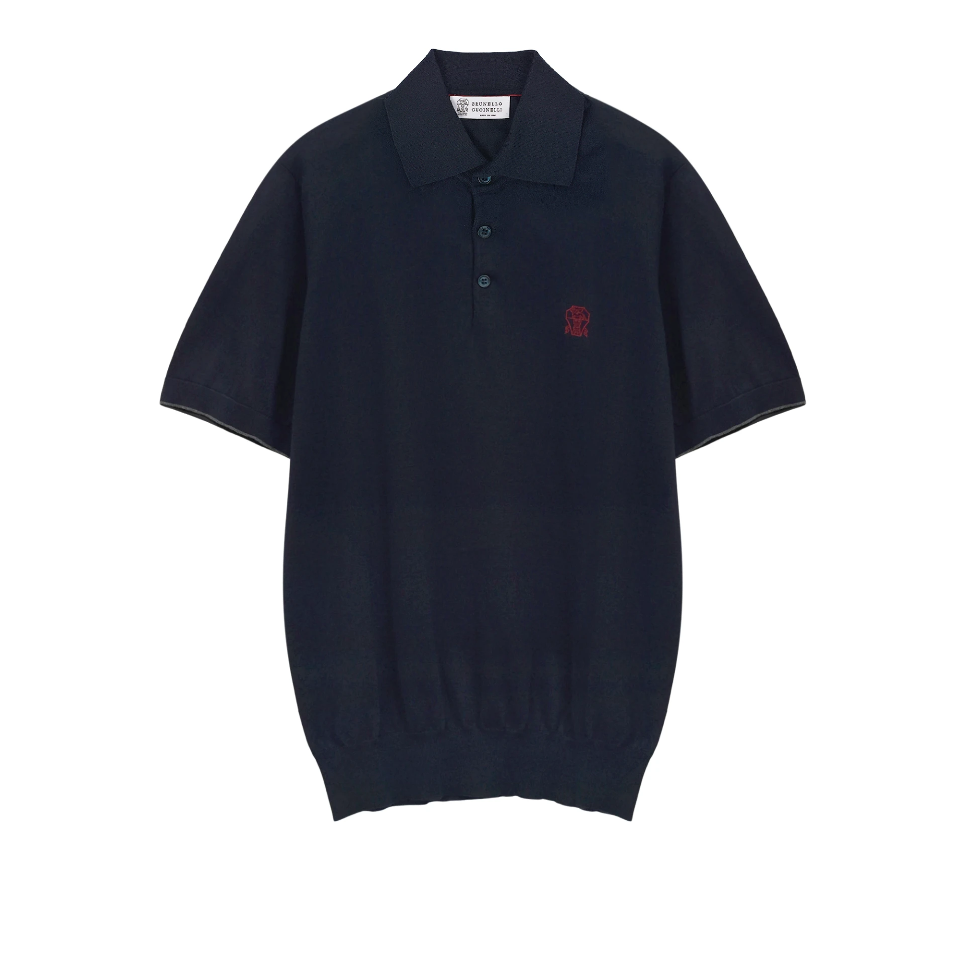 BRUNELLO CUCINELLI Red Logo Print Polo Shirt