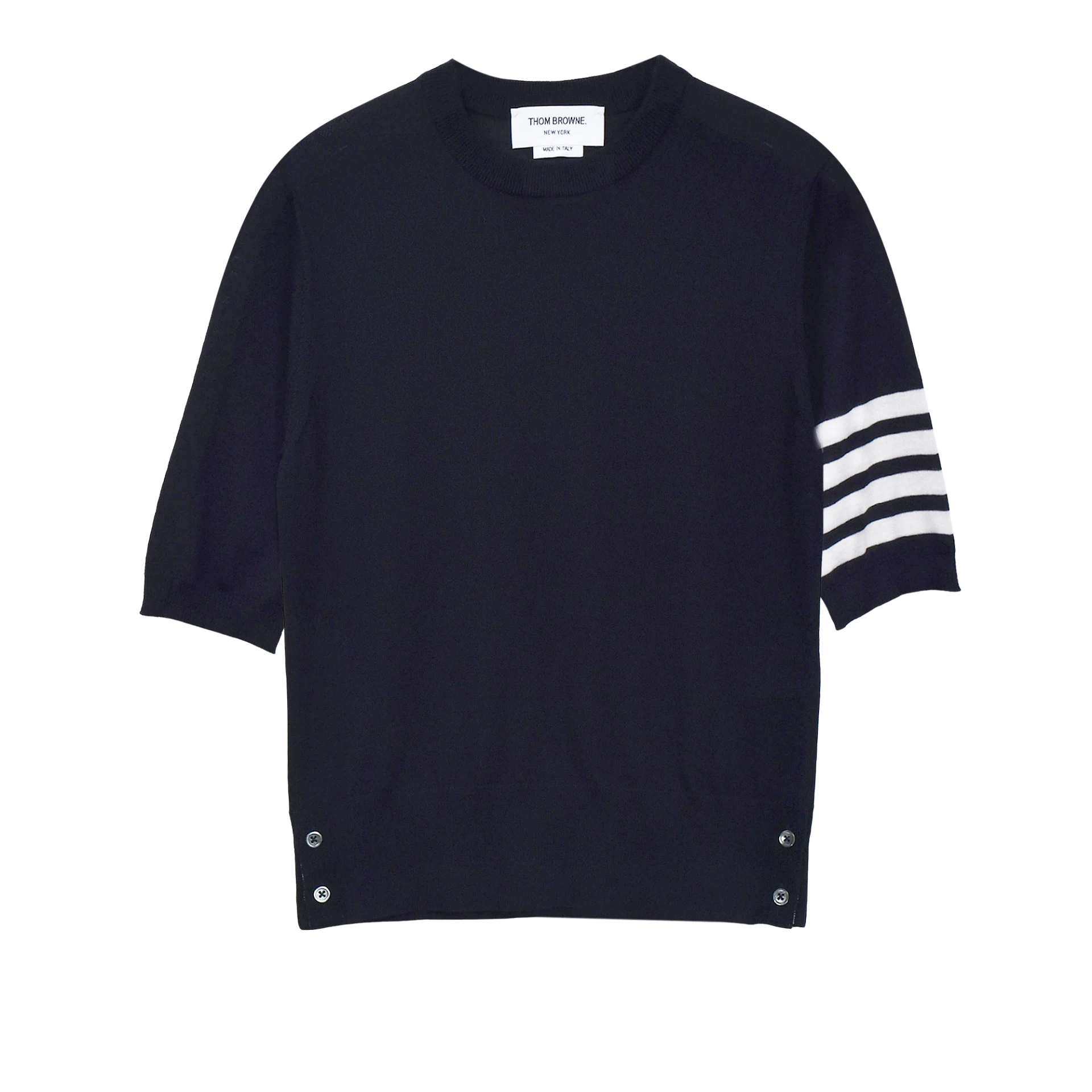 THOM BROWNE 4-bar Tshirt Fine Merino Wool