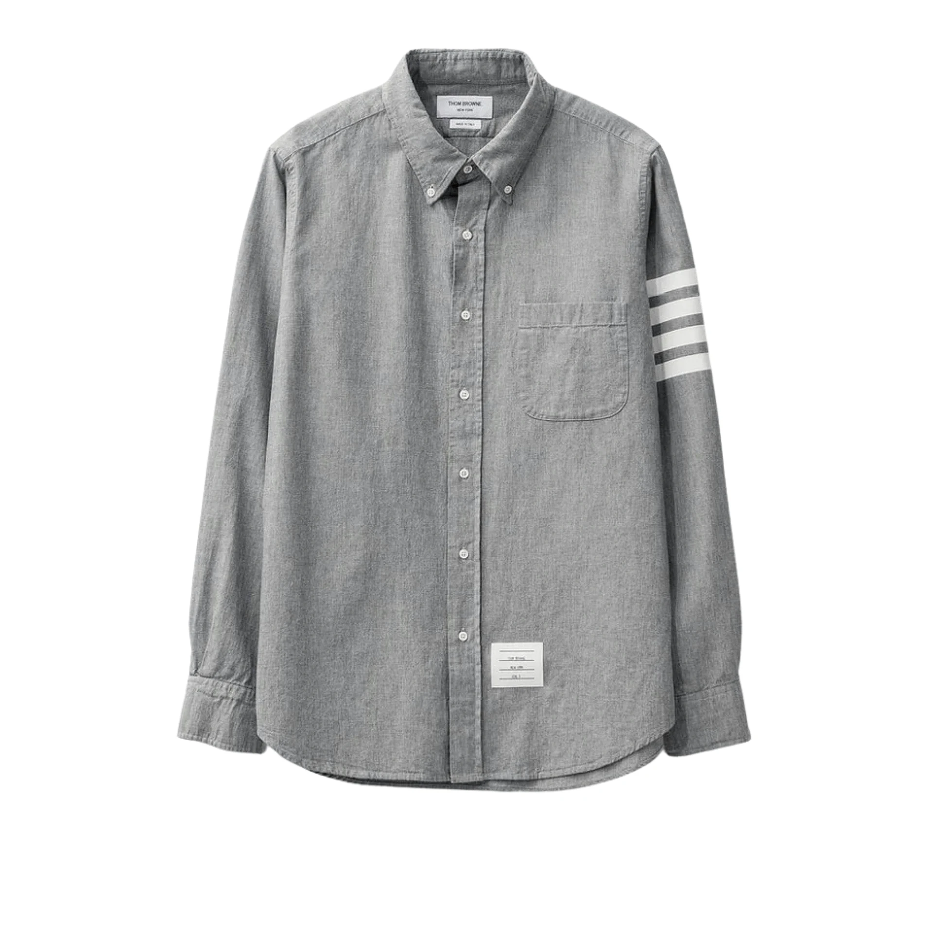 THOM BROWNE Chambray 4-bar Long Sleeve Shirt