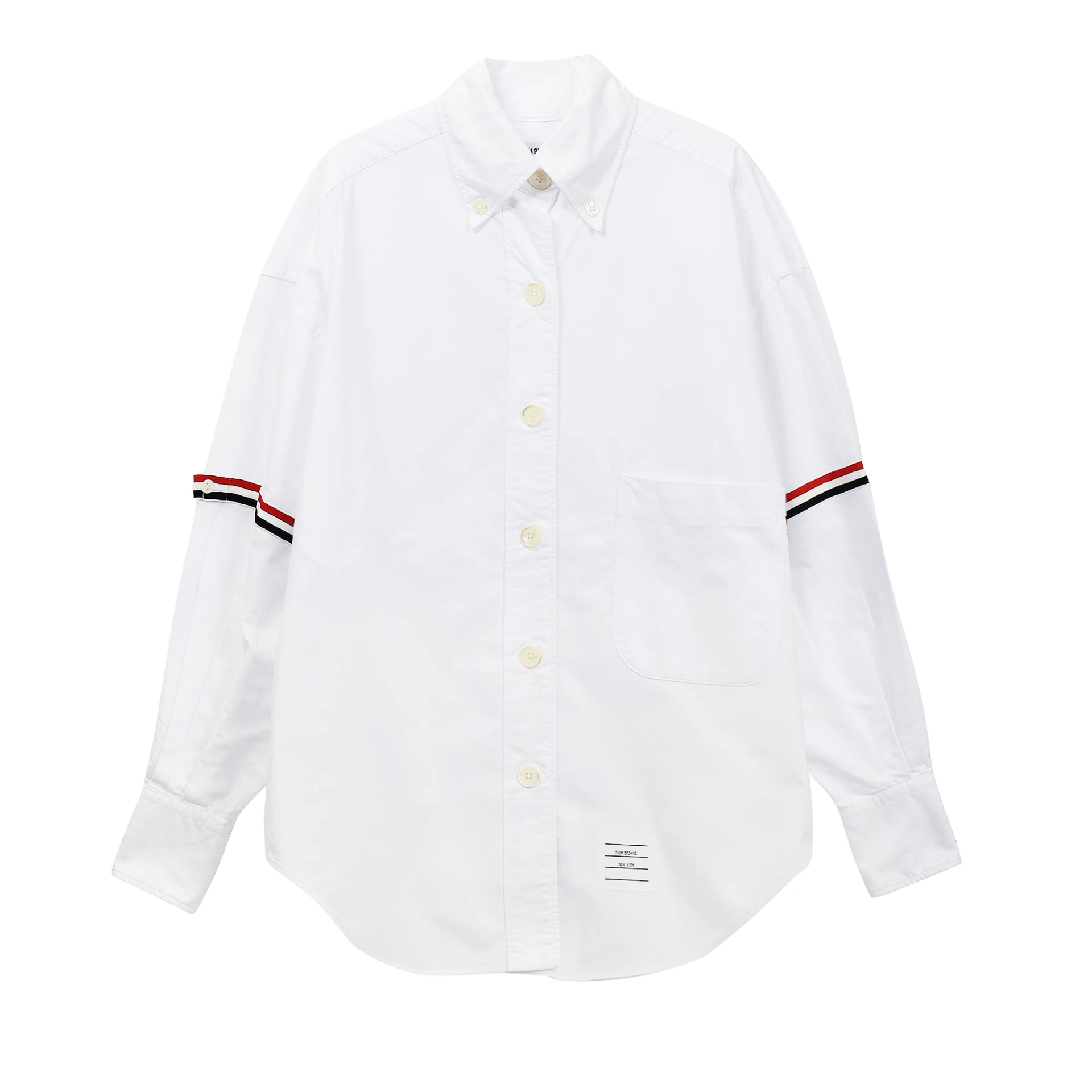 THOM BROWNE Oxford Armband Supersized Long Sleeve Shirt