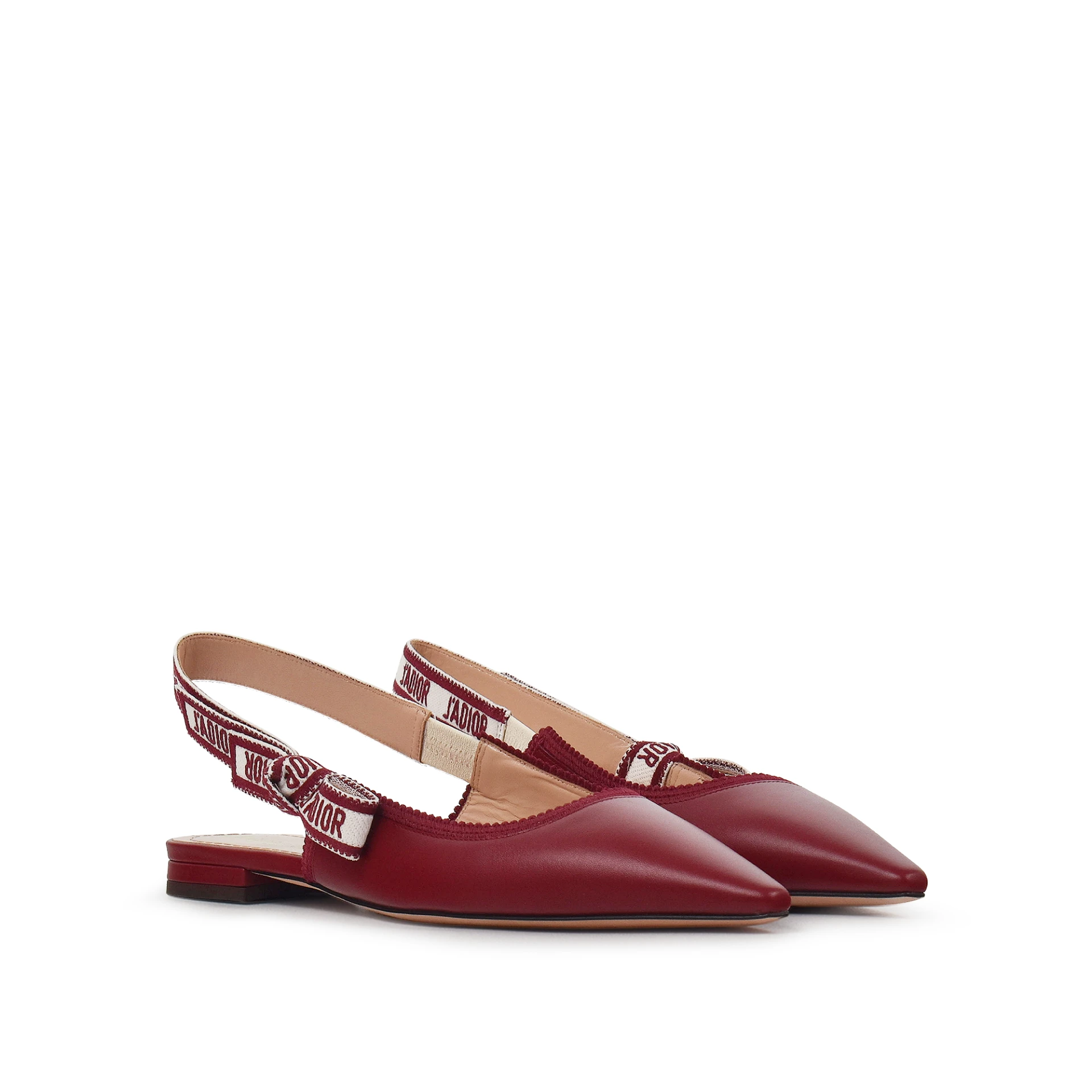CHRISTIAN DIOR Jadior Flat Slingback Leather With Embroidered Patterns
