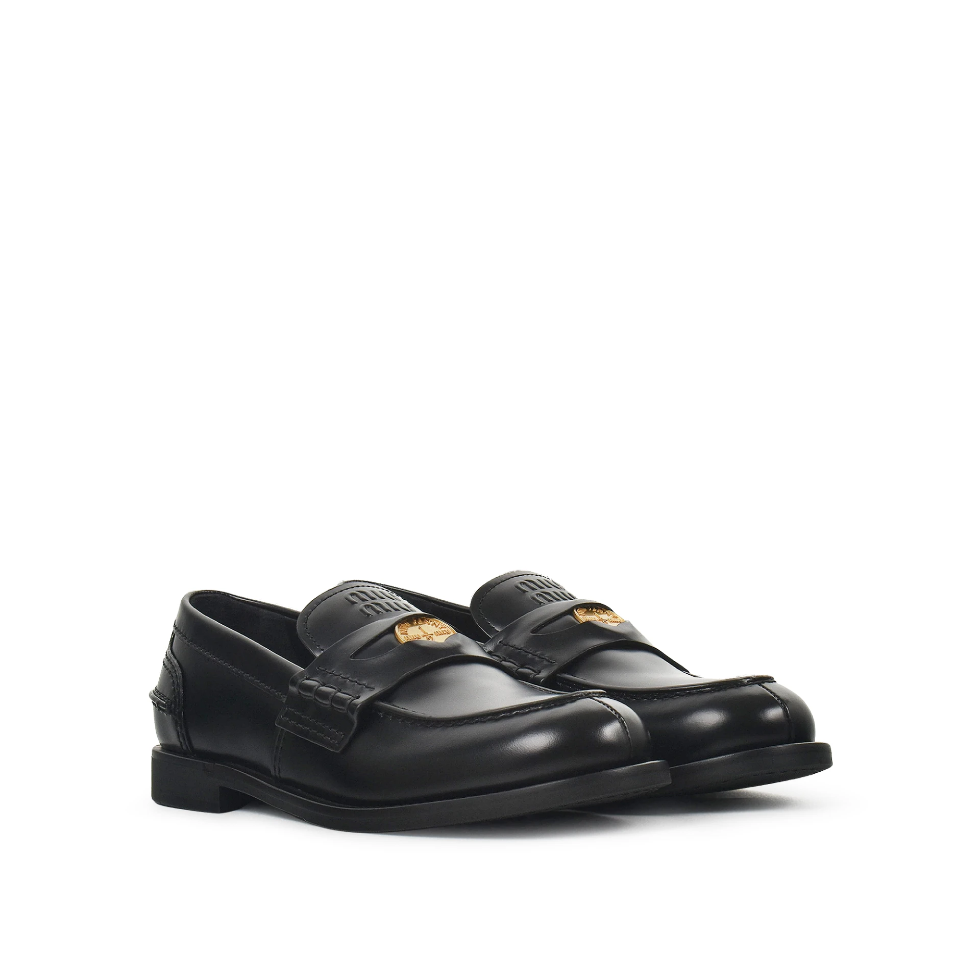 MIU MIU Penny Loafers Brushed Leather