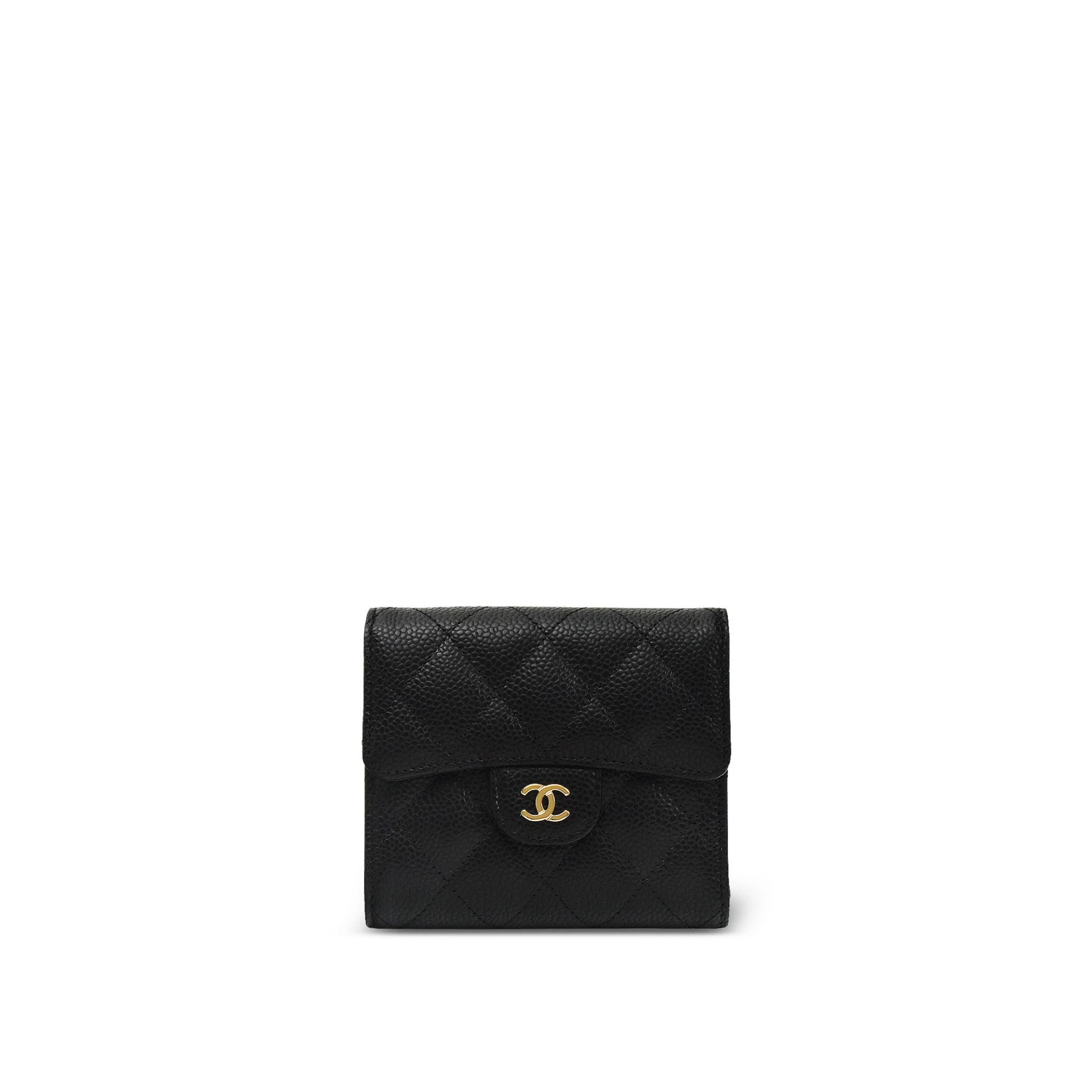CHANEL Classic Compact Wallet Caviar Leather Ghw
