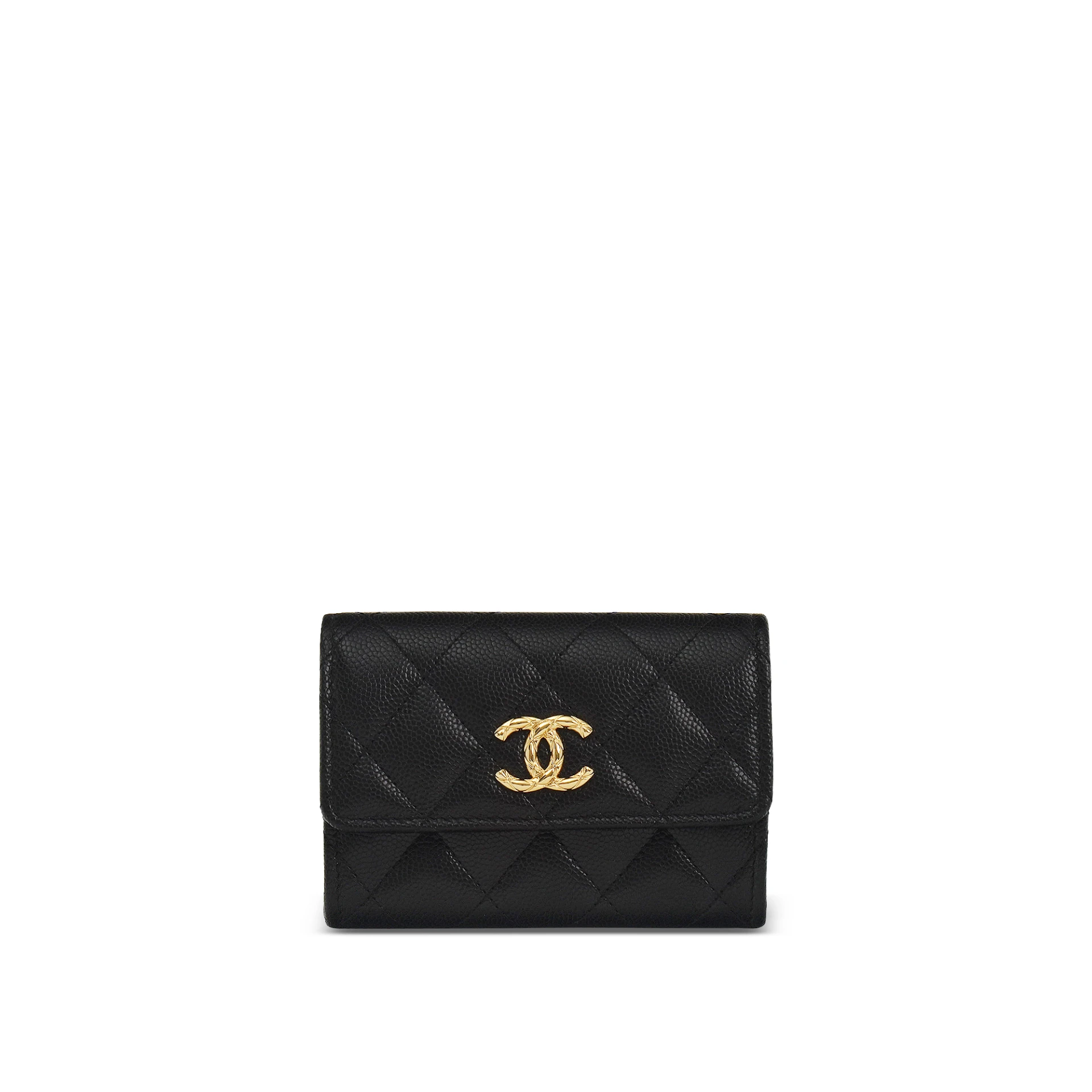 CHANEL Card Case Caviar Ghw