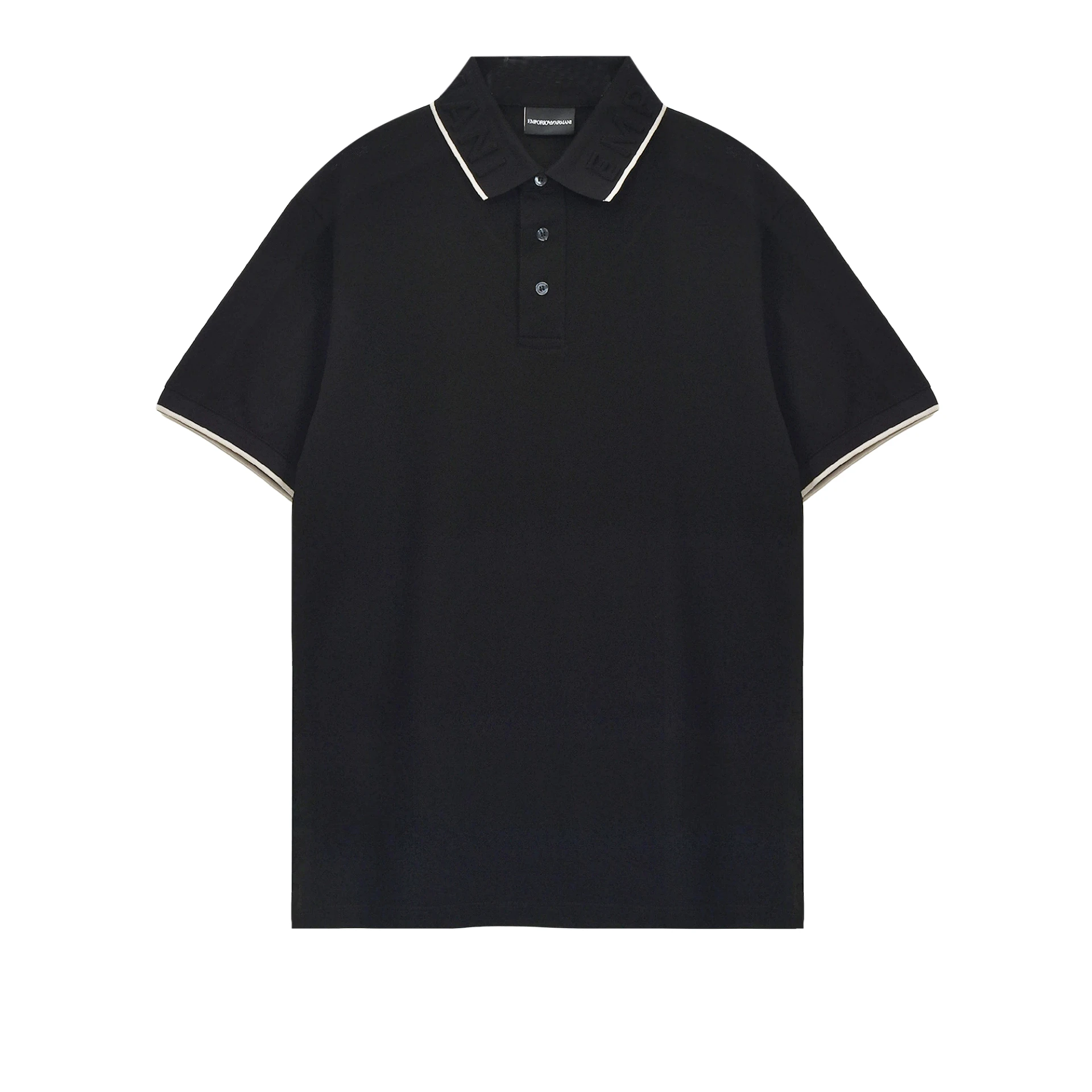 EMPORIO ARMANI Embossed Logo Collar Polo Shirt