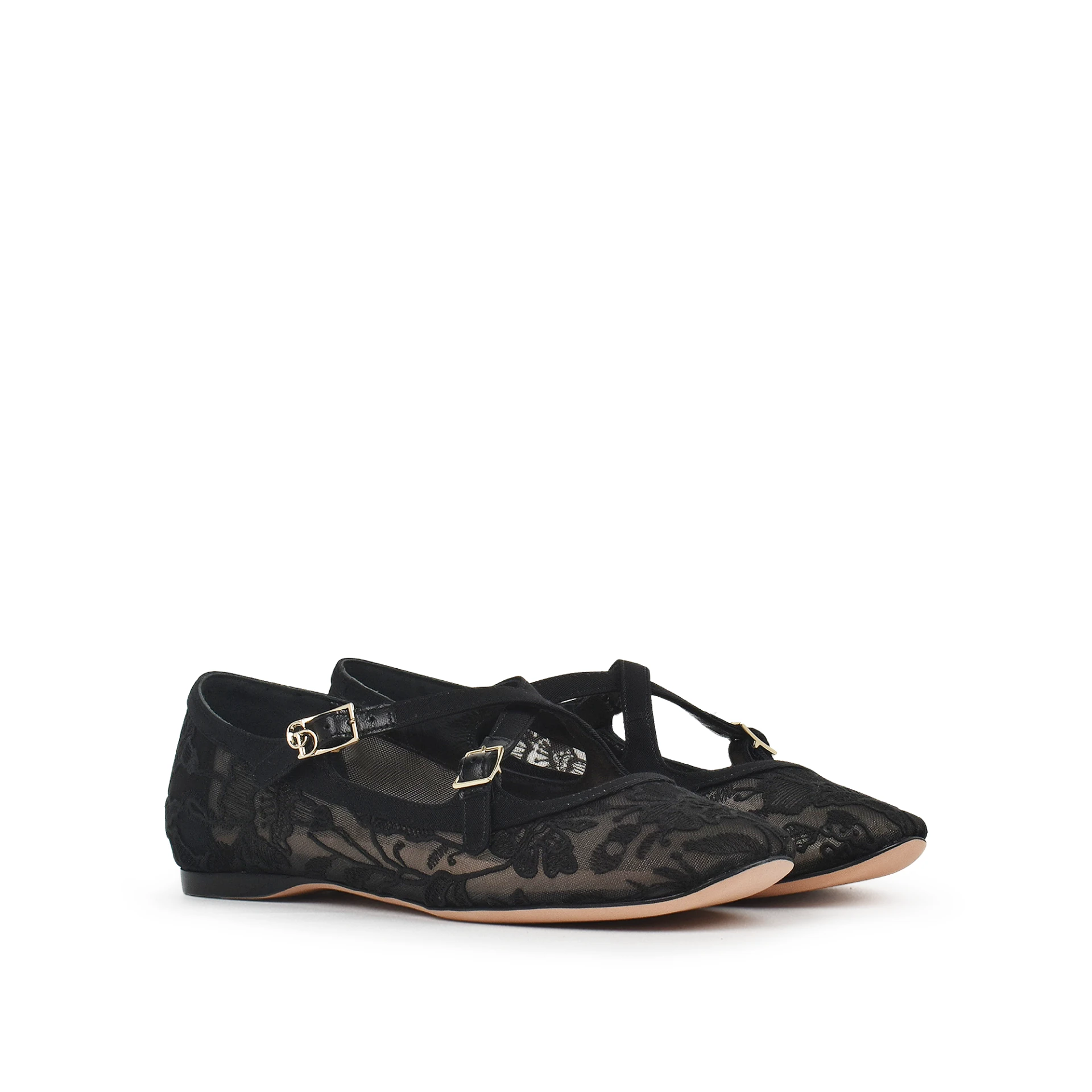 CHRISTIAN DIOR Very Dior Ballet Flat Transparent Mesh Embroidered With Millefiori Motif