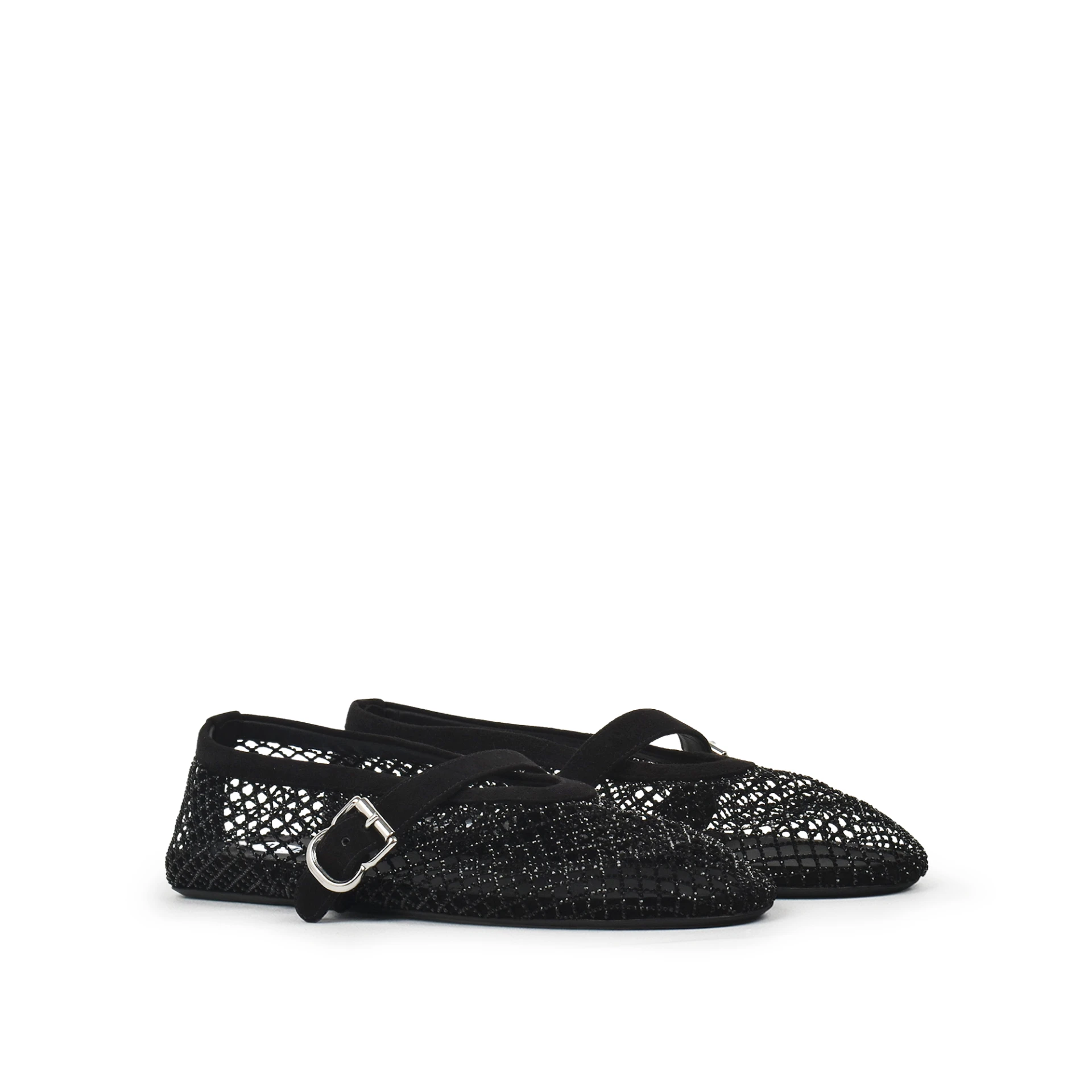 ALAIA Ballet Flats In Strass Fishnet