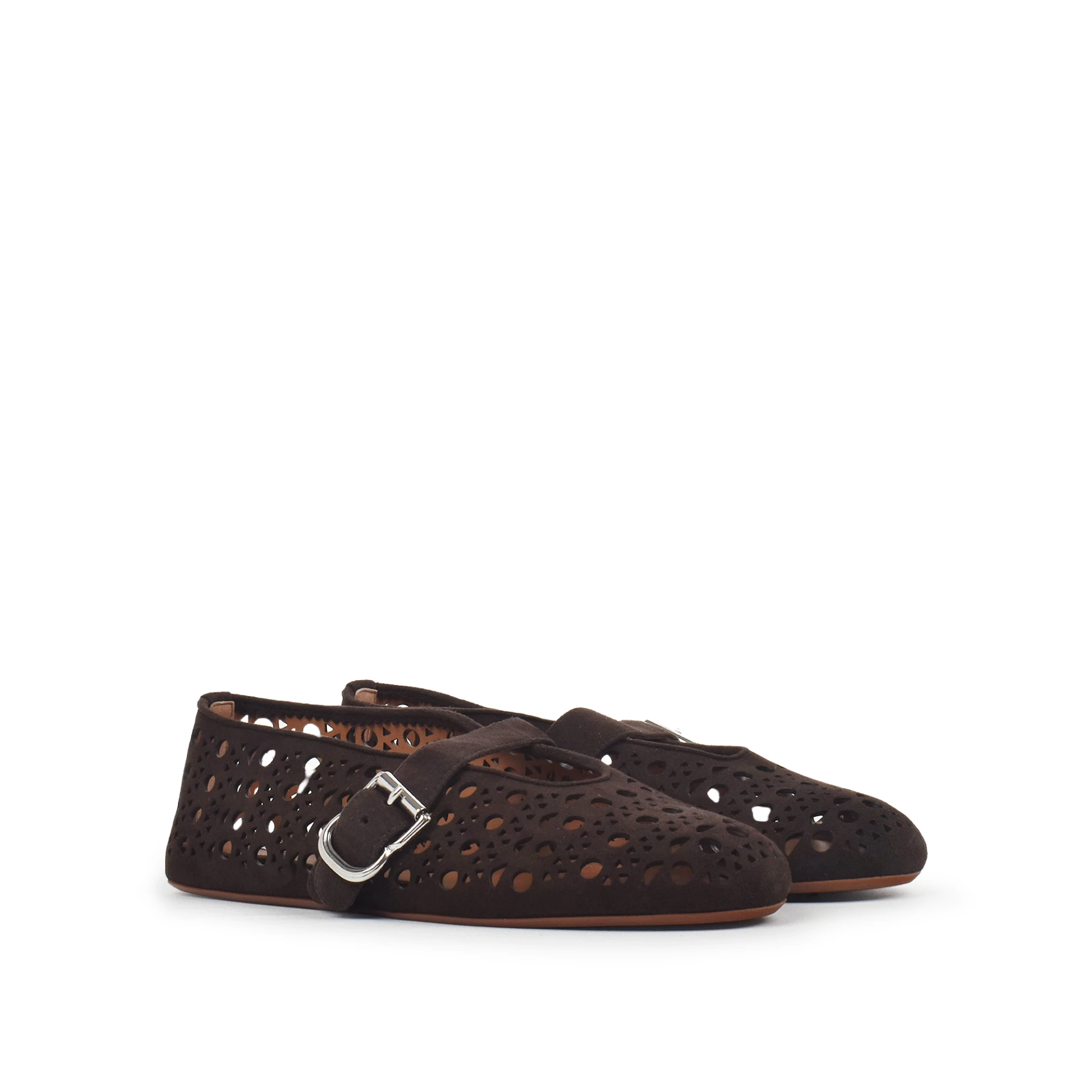 ALAIA Vienne Ballet Flats Suede