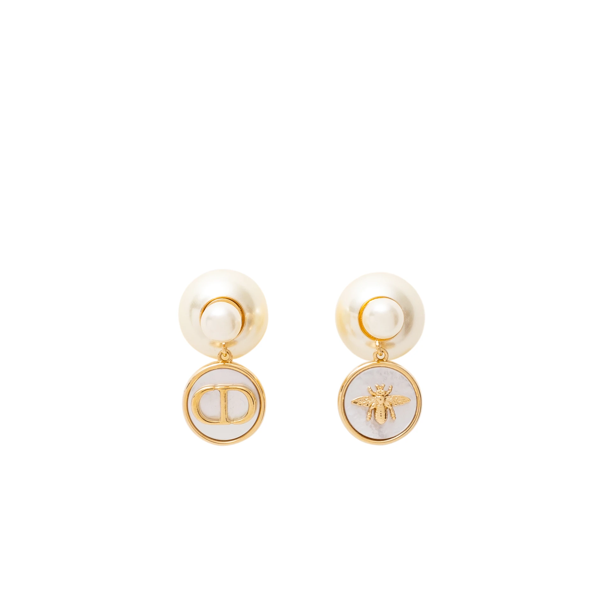 CHRISTIAN DIOR Tribales Earrings White Pearls And White Mother Of Pearl