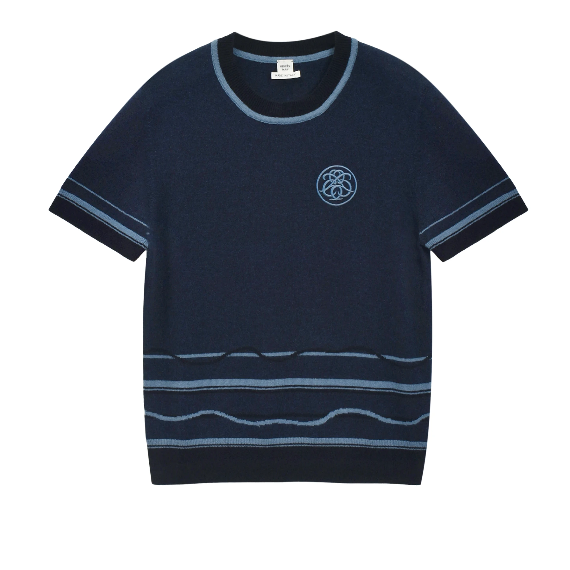 HERMES Ex-Libris Short Sleeve Sweater