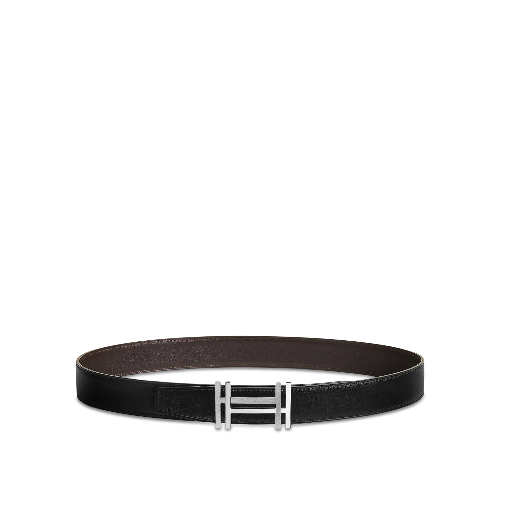 HERMES H Au Carre Belt Buckle Reversible Leather Strap 32mm
