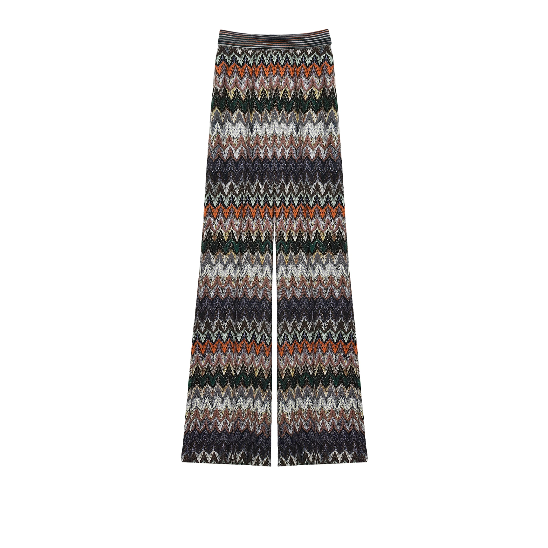MISSONI Lace Motif Trousers Wide Viscose And Cotton Lame