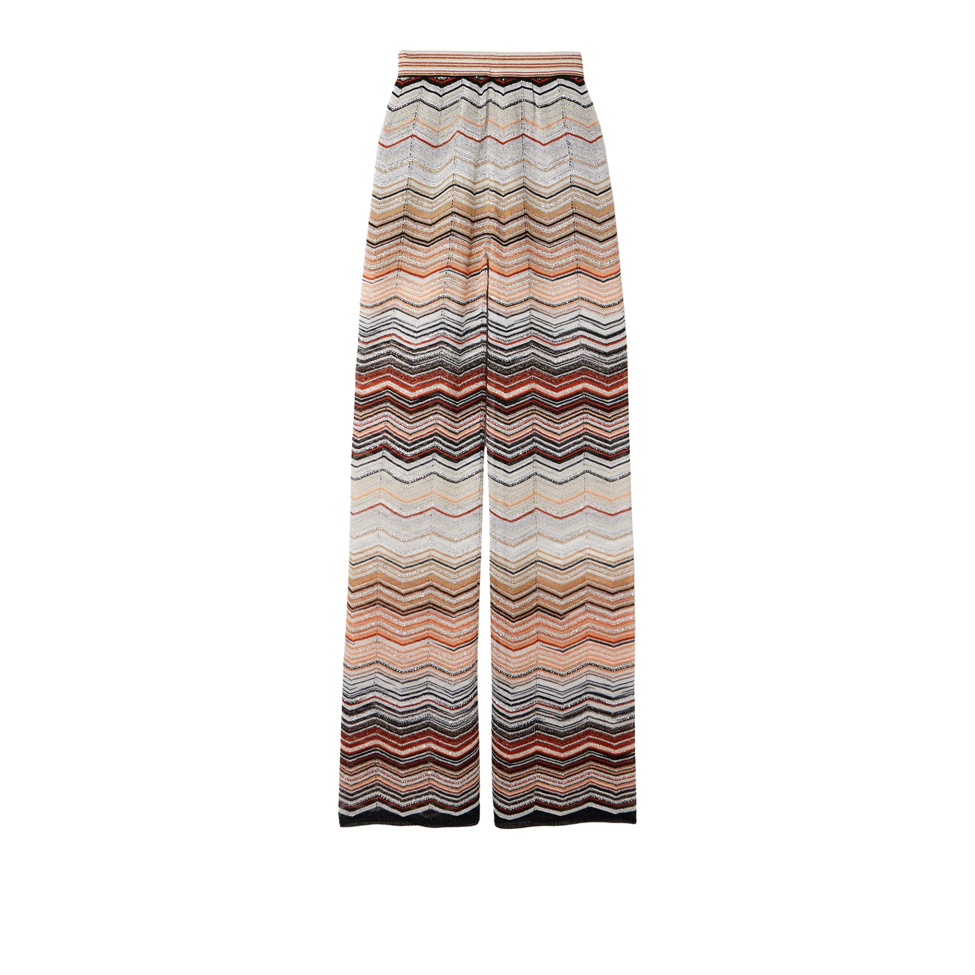 MISSONI Sequins Trousers Wide Chevron Lame Viscose