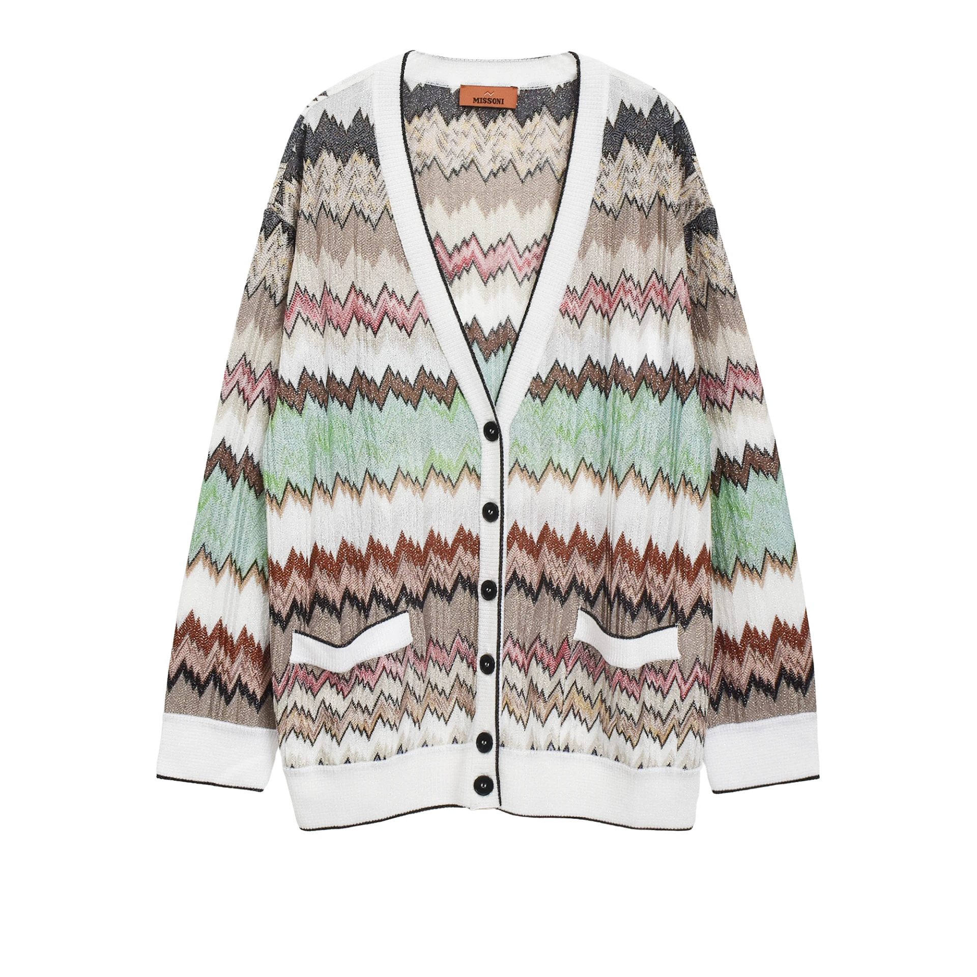 MISSONI Snake Pattern Oversized Cardigan Viscose Lame