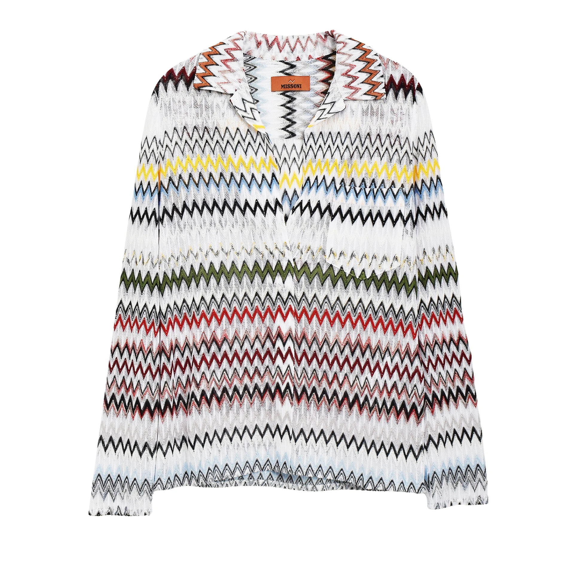 MISSONI Vneckline Blouse Zigzag Cotton And Viscose