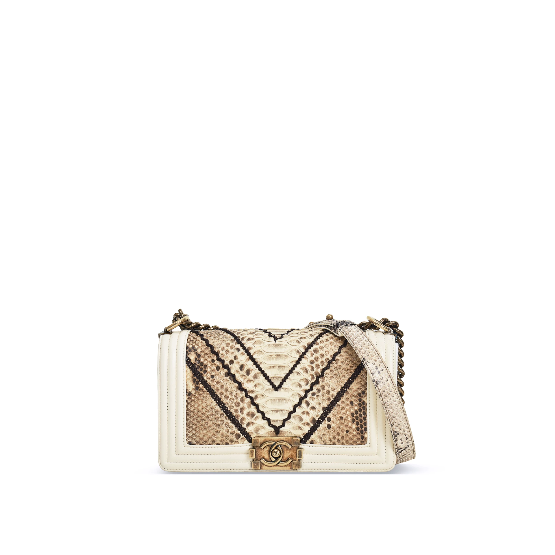 CHANEL Python old medium boy bag
