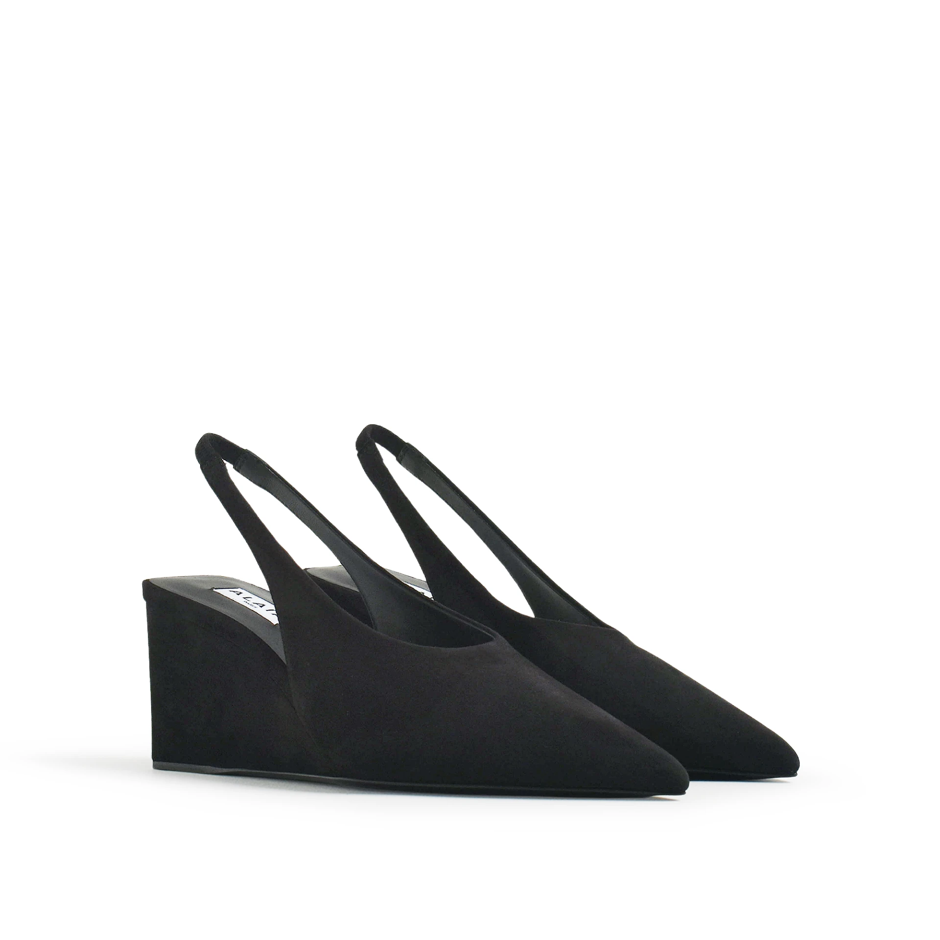 ALAIA Cube 75Mm Wedge Slingbacks Suede