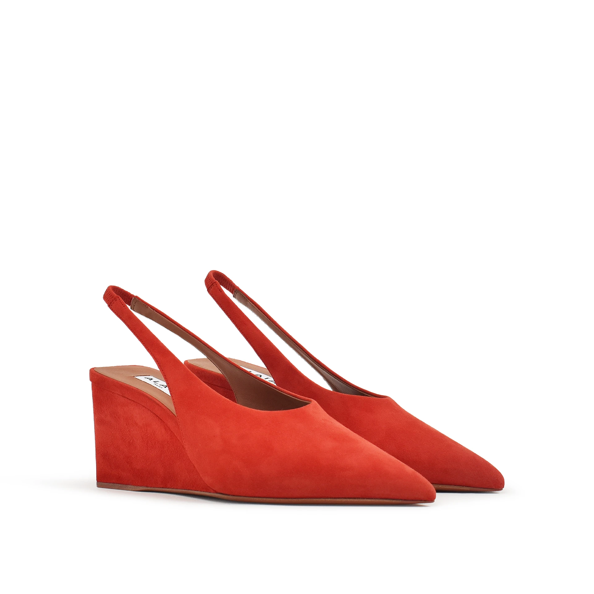 ALAIA Cube 75Mm Wedge Slingbacks Suede