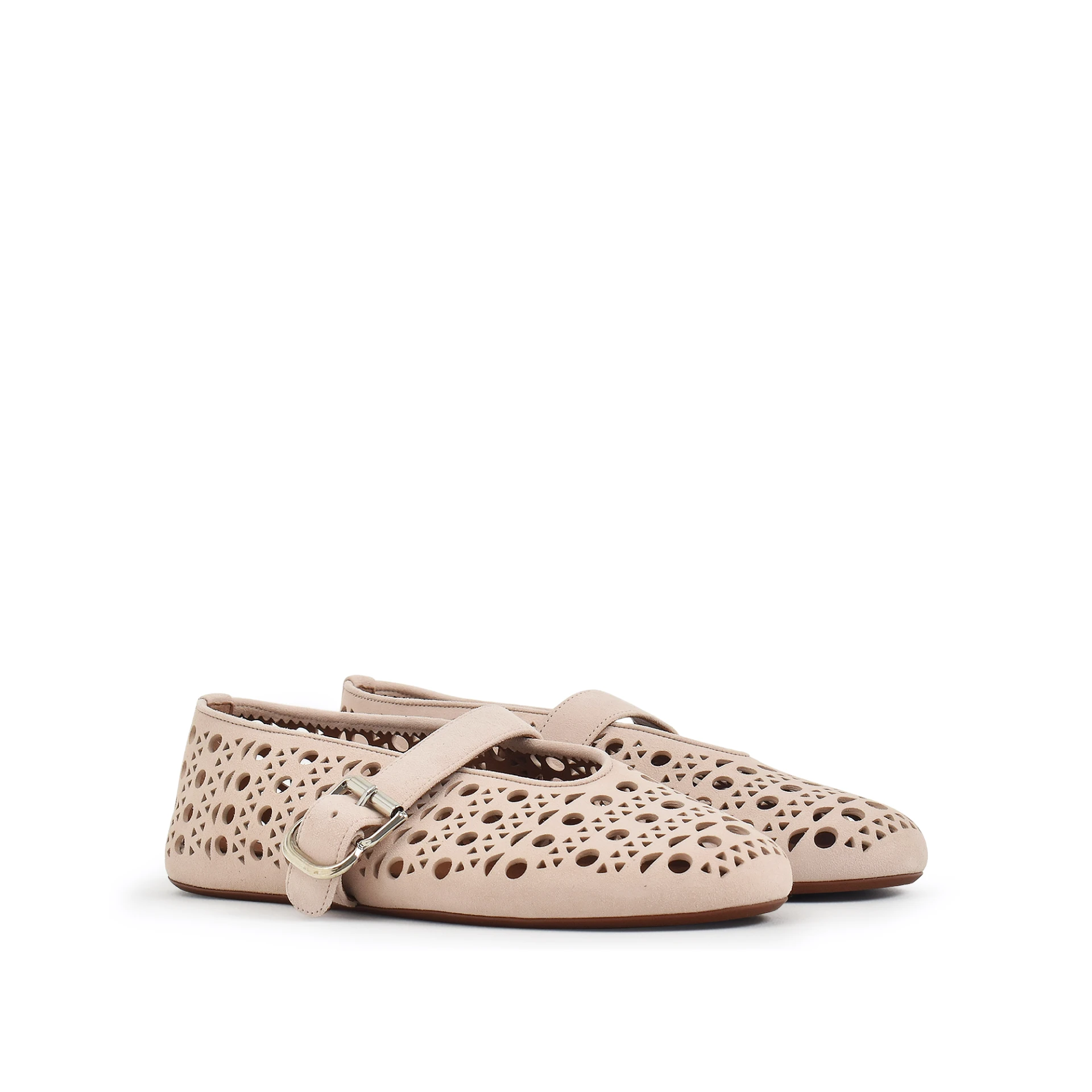 ALAIA Vienne Ballet Flats Suede
