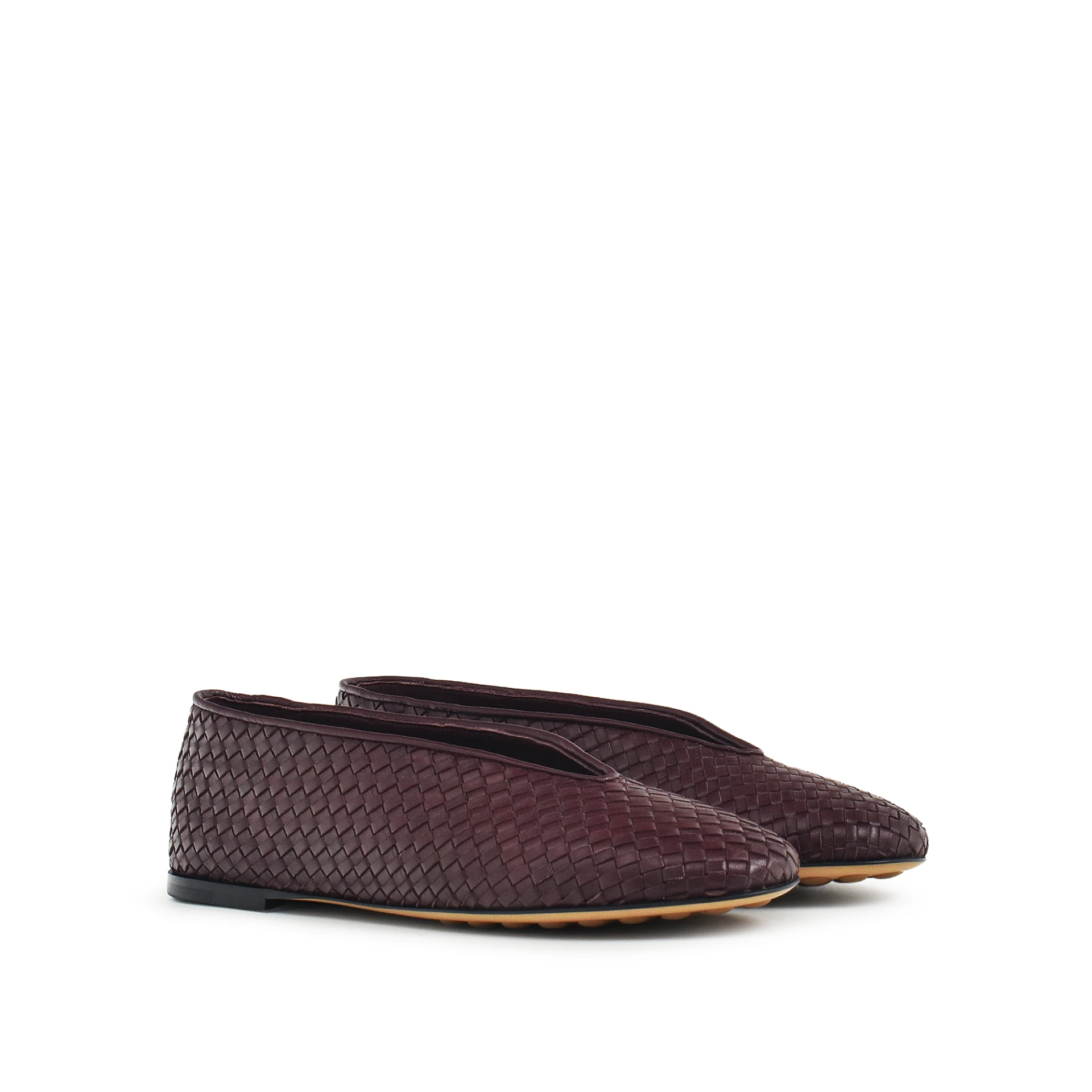 BOTTEGA VENETA Rosa Ballerina Woven Lambskin Leather