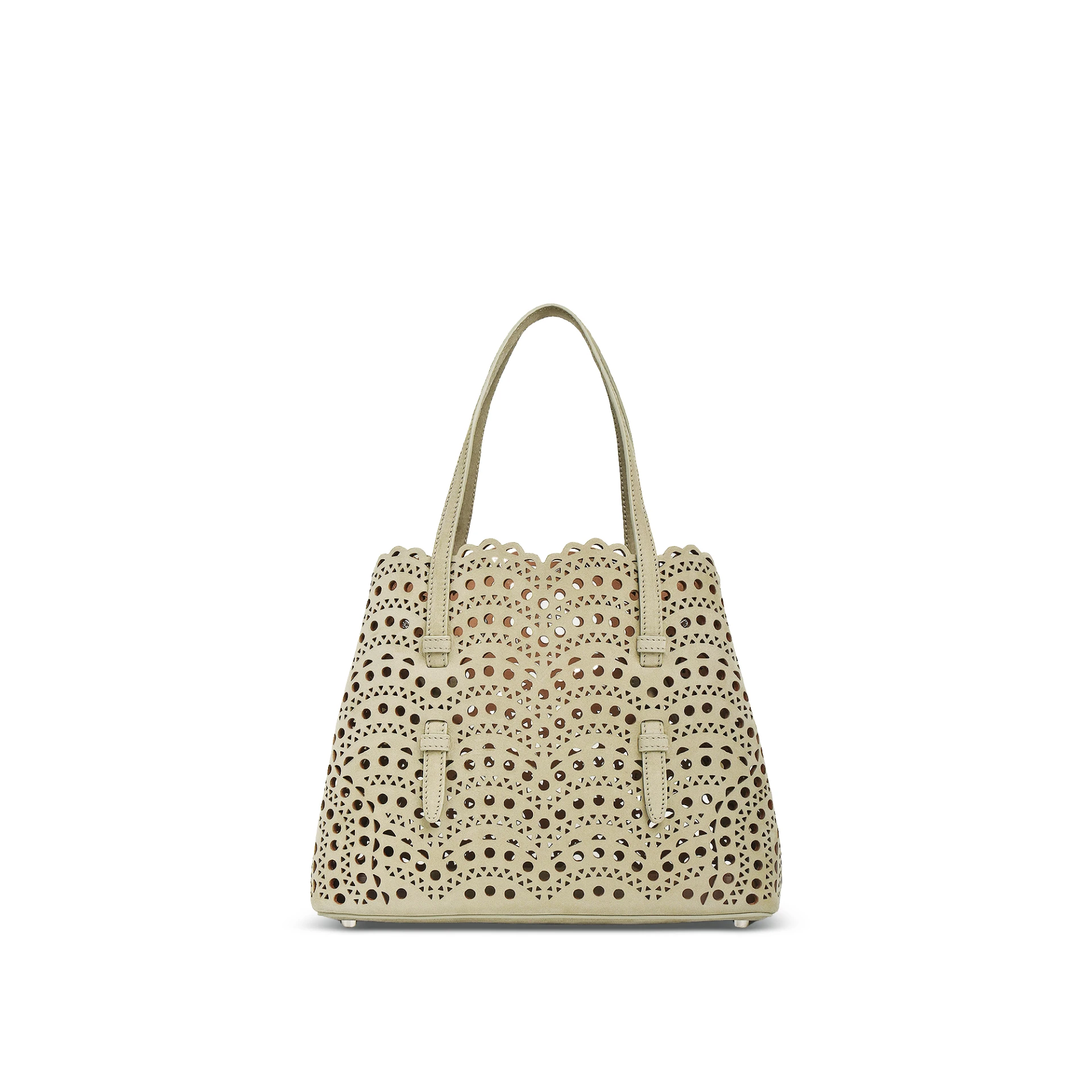 ALAIA Mina 25 Small Vienne Wave Tote Bag Nubuck Leather