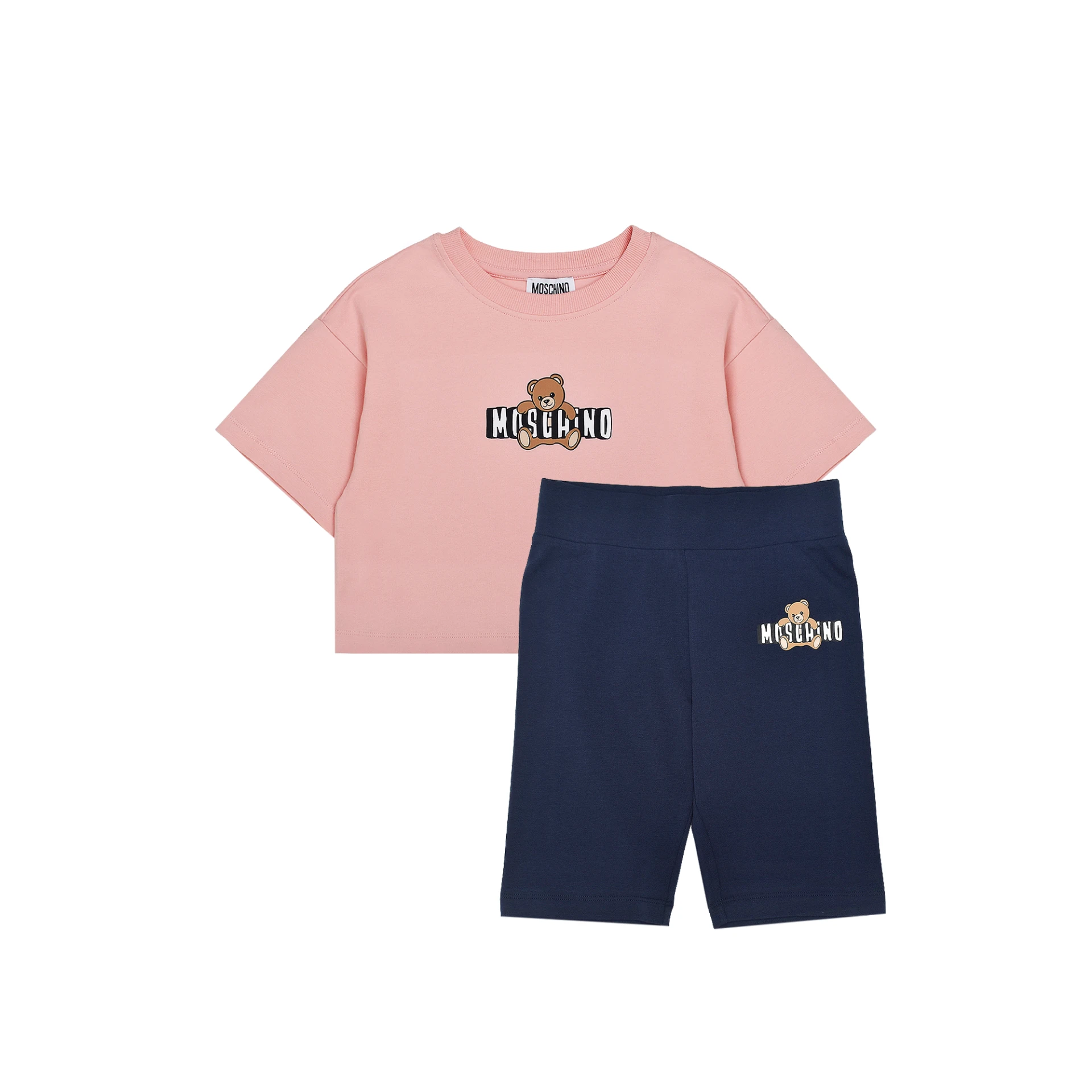 MOSCHINO Teddy Bear Cropped Tshirt And Shorts Set