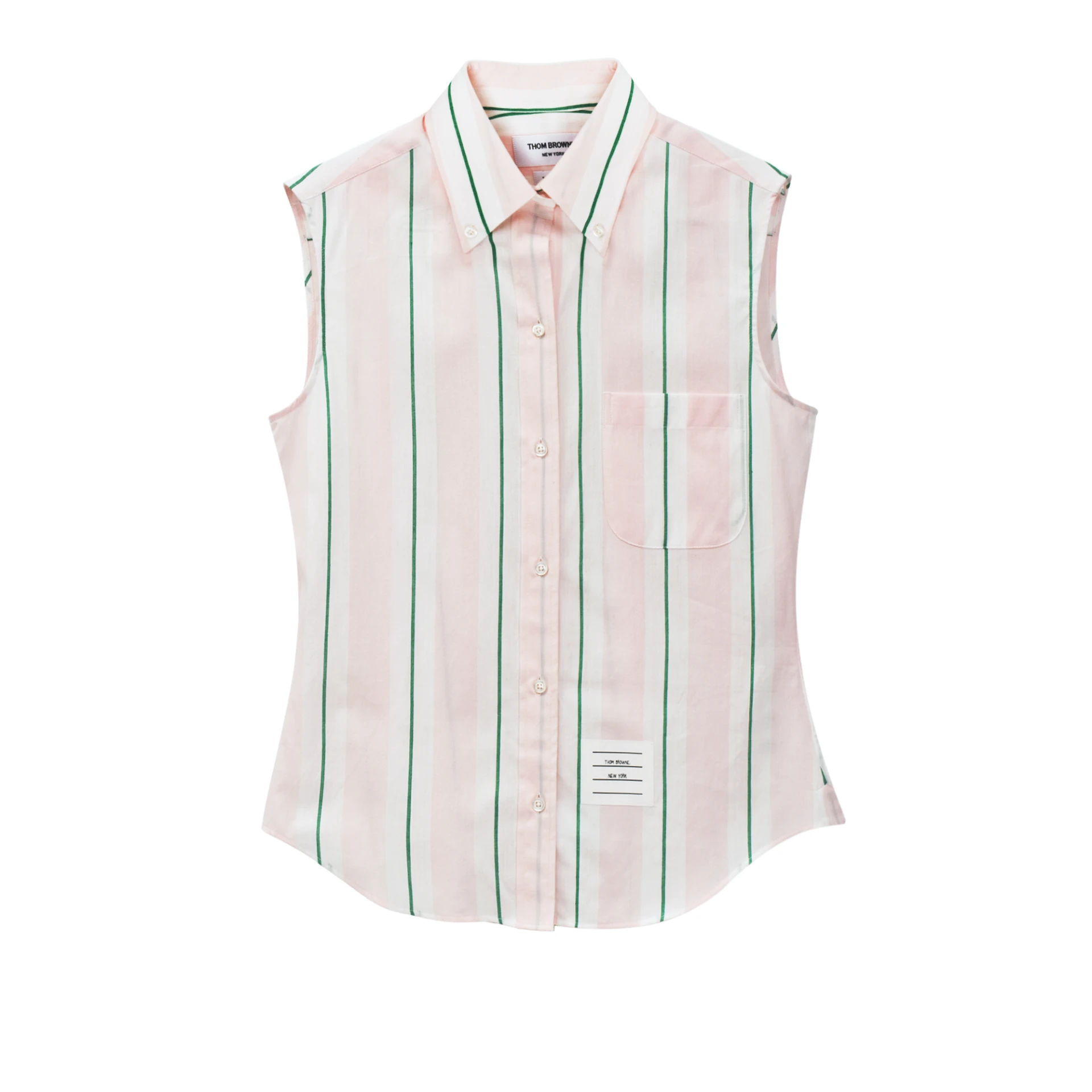 THOM BROWNE Striped Sleeveless Shirt Madras Cotton