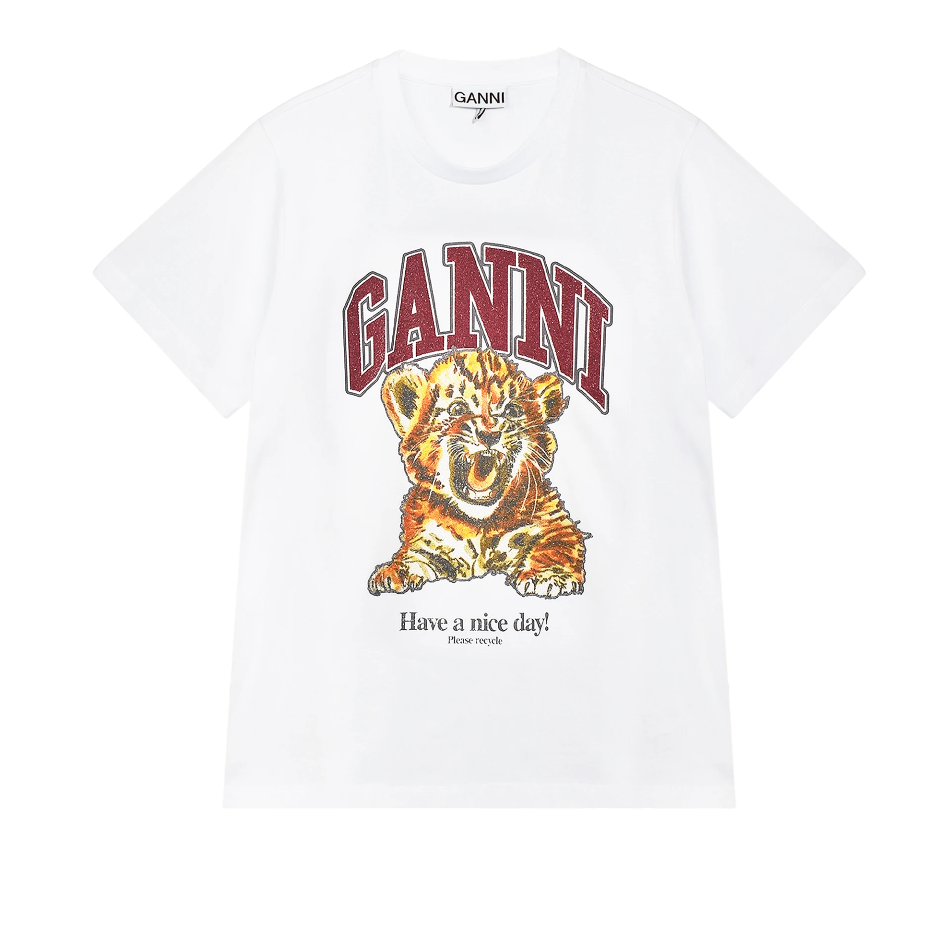 GANNI Beaded Tiger Tshirt