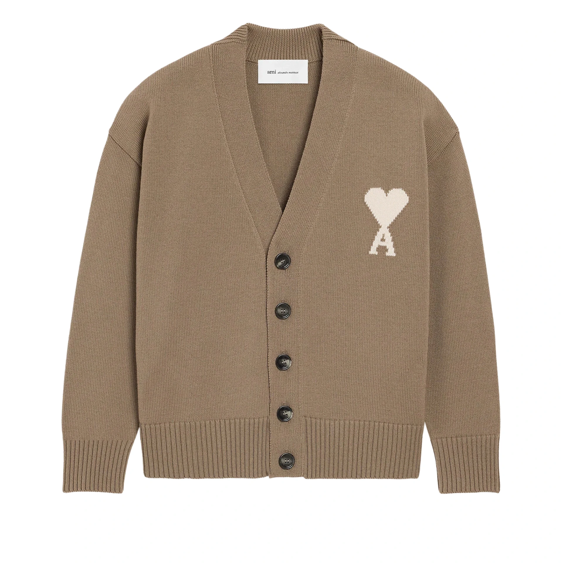 AMI PARIS Big Off White Ami De Coeur Cardigan