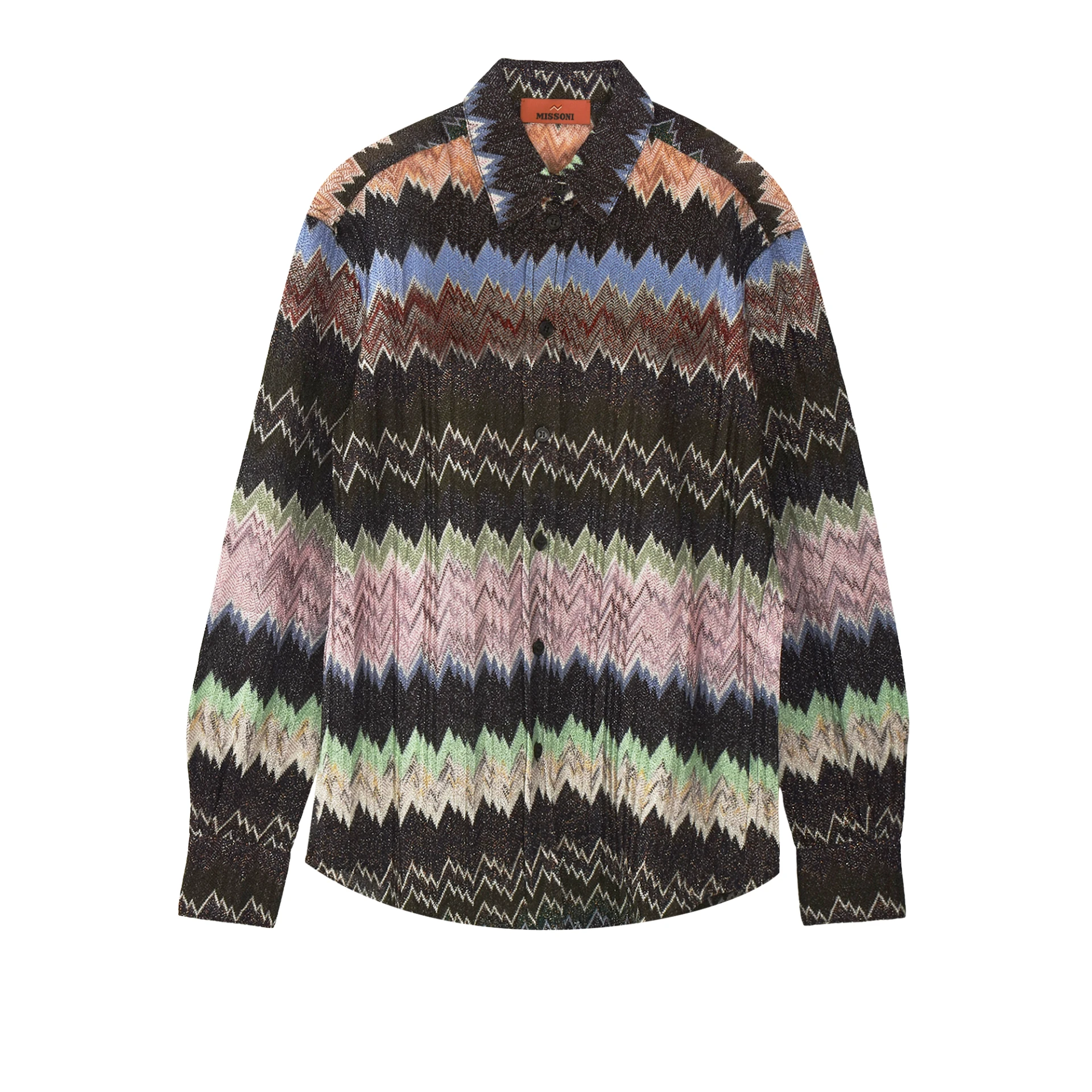 MISSONI Snake Pattern Long Sleeve Shirt Viscose Lame