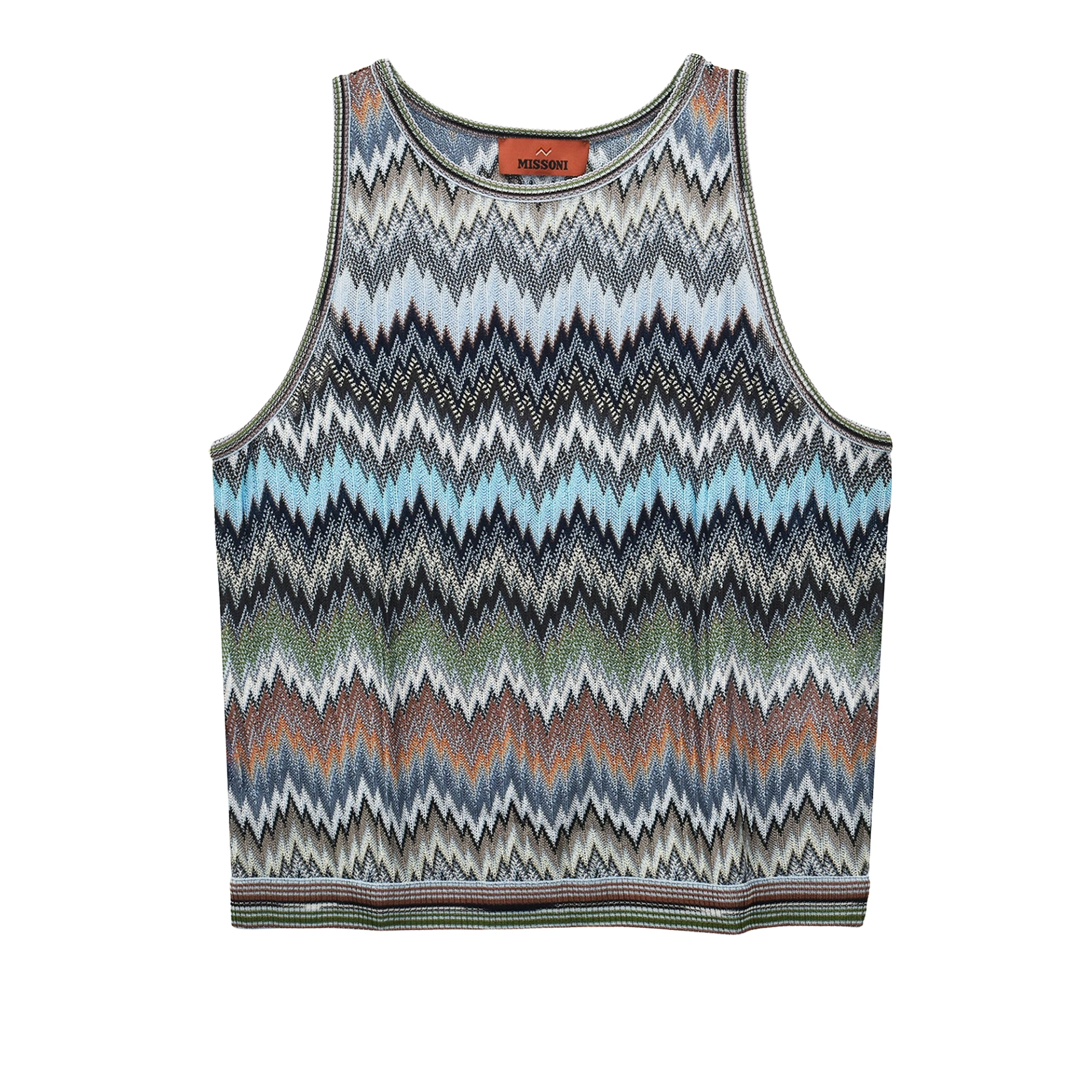 MISSONI Snake Pattern Sleeveless Crewneck Tshirt Viscose