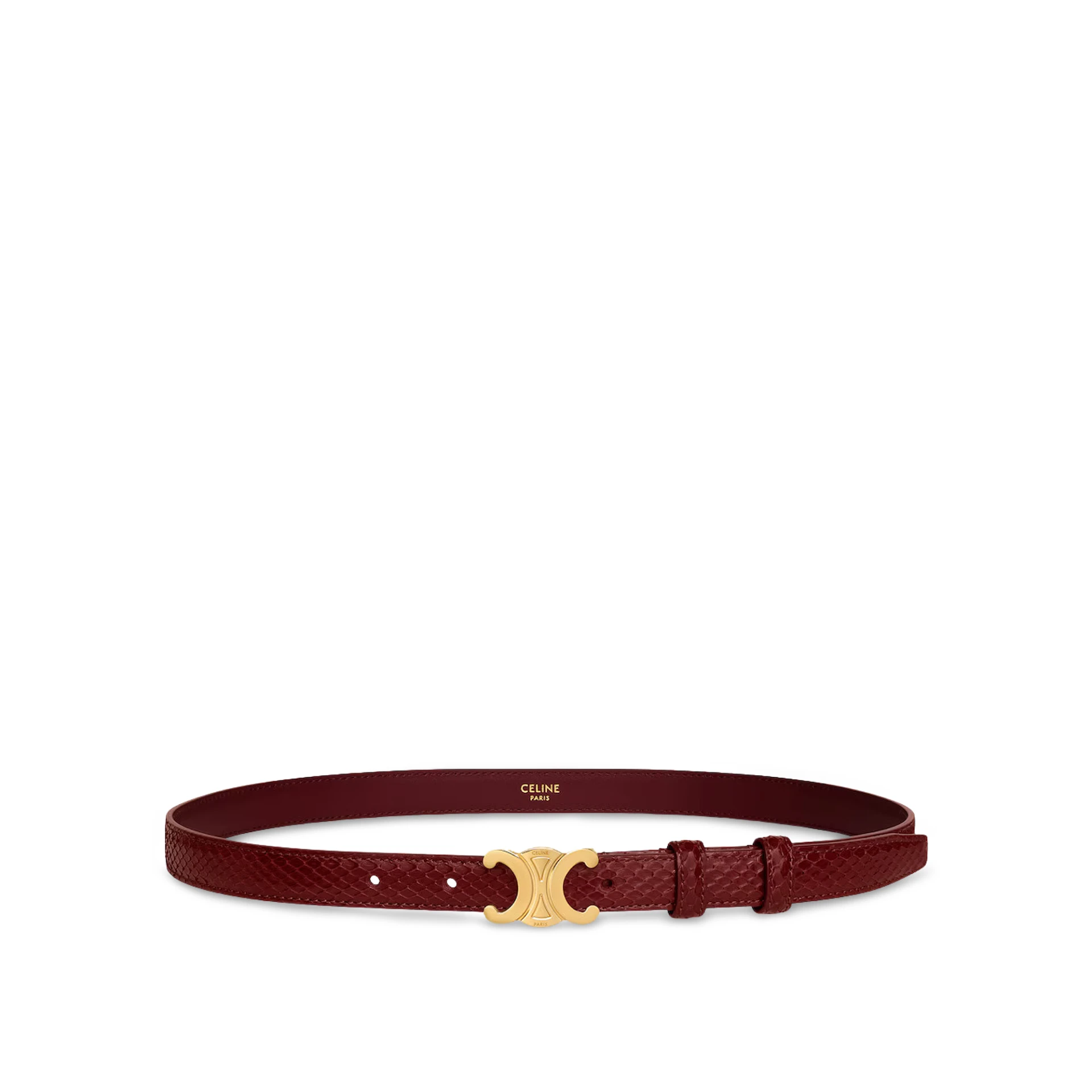 CELINE Triomphe Belt 18Mm Python Calfskin Leather