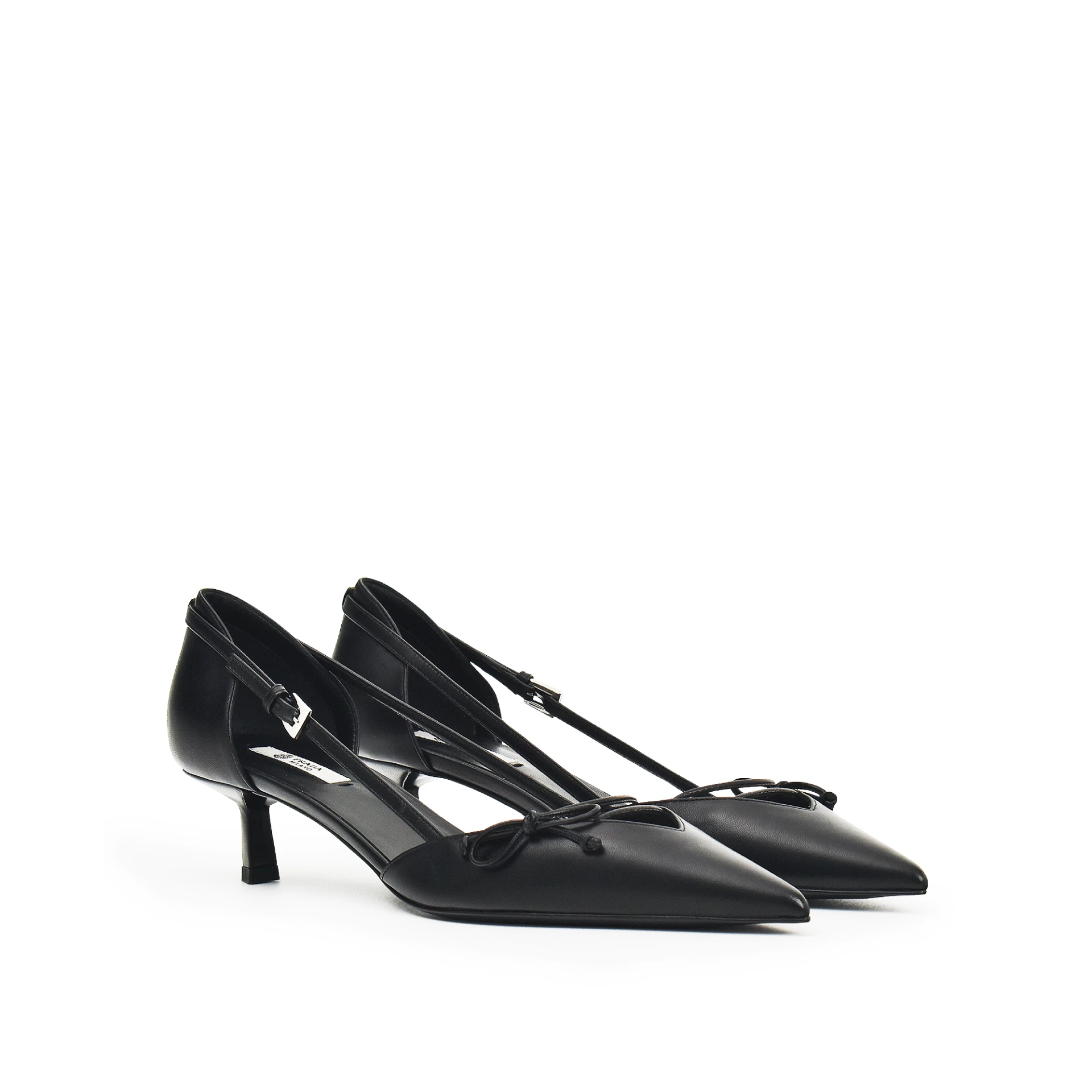 PRADA Bow Open Side 45Mm Pump Calfskin Leather