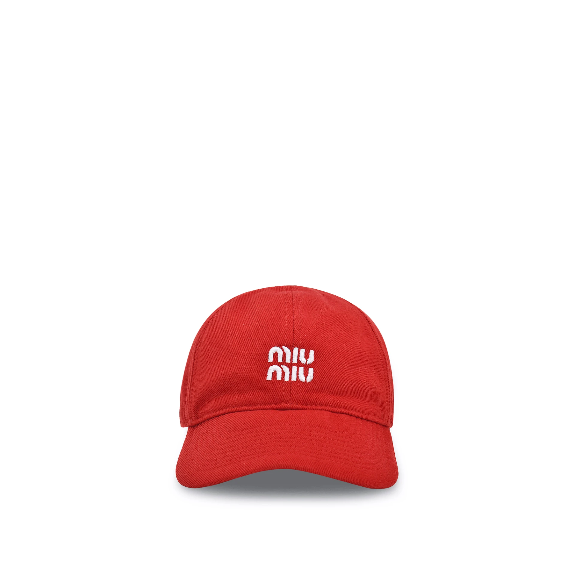 MIU MIU Embroidered Logo Baseball Cap Denim
