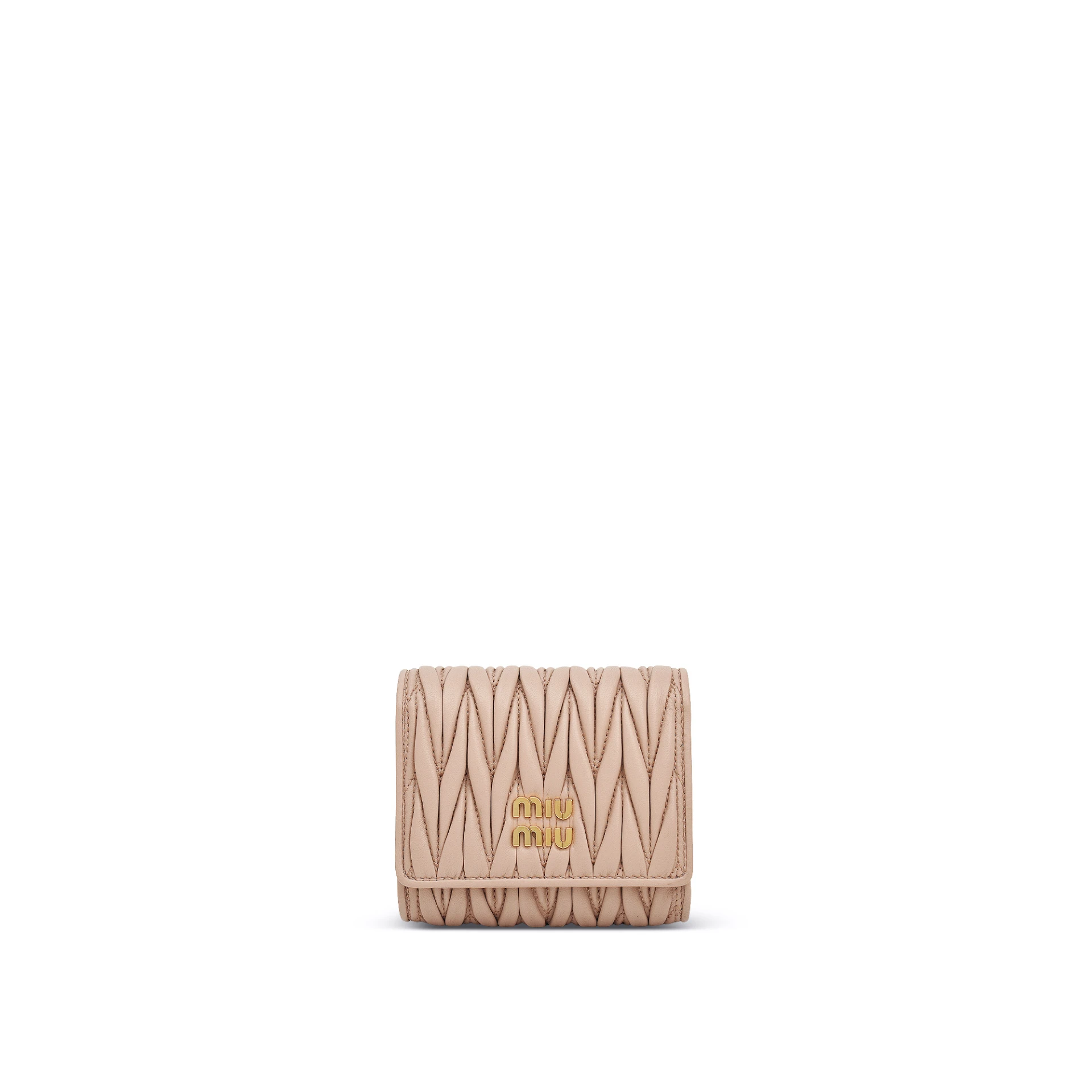 MIU MIU Matelasse Small Trifold Wallet Nappa Leather