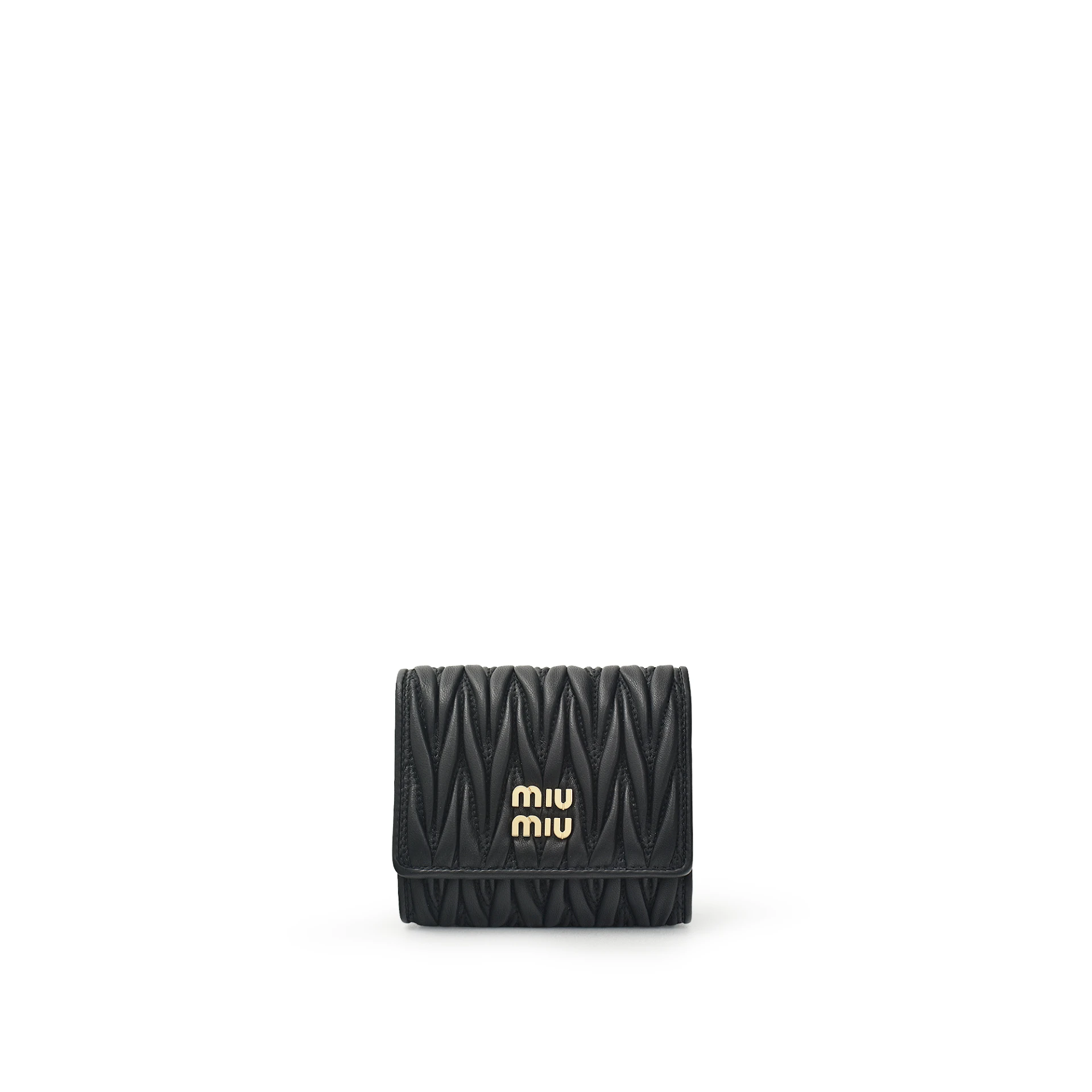 MIU MIU Matelasse Small Trifold Wallet Nappa Leather